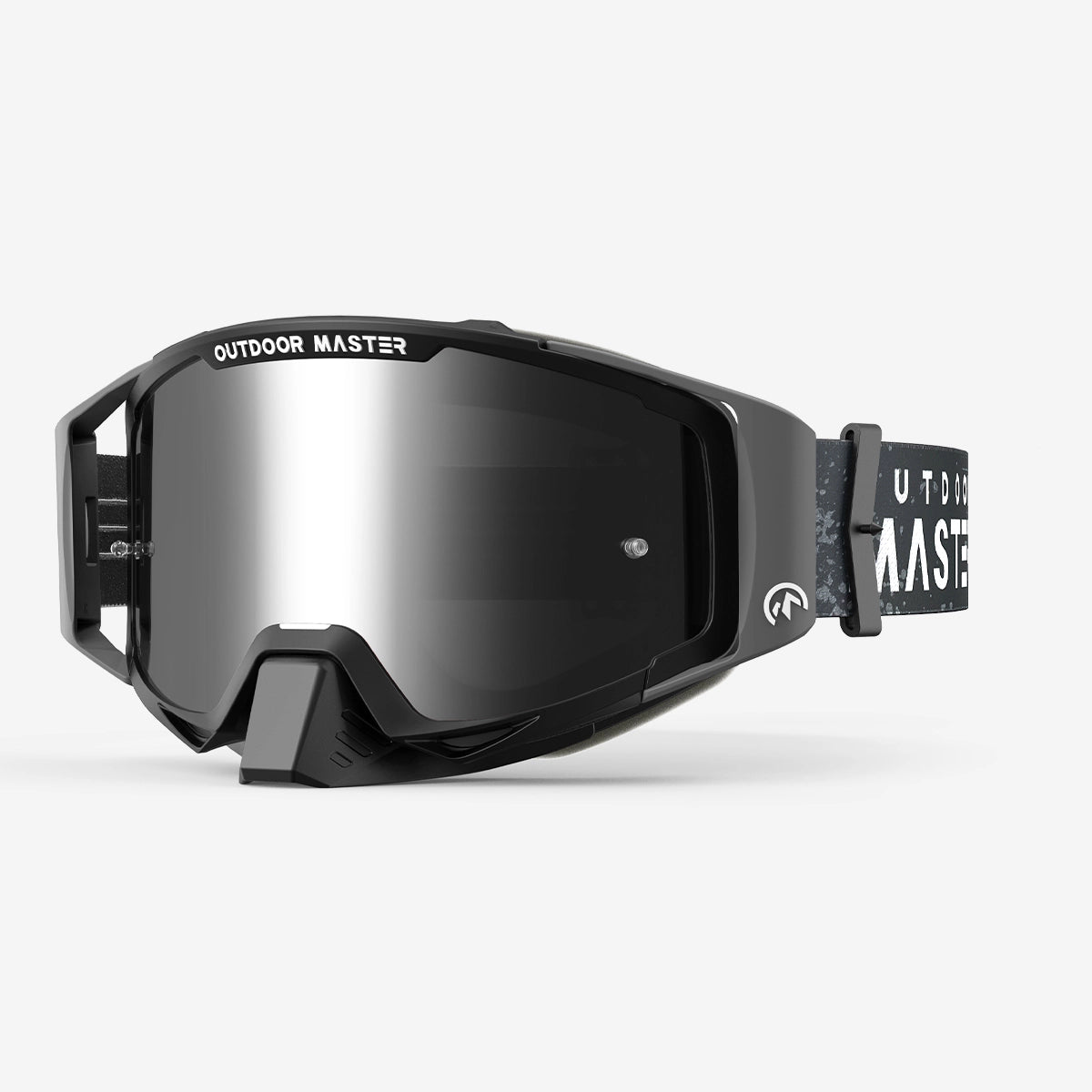 Mustang Dirt Bike Goggles, Black Frame VLT 10% Mirror Silver Lens
