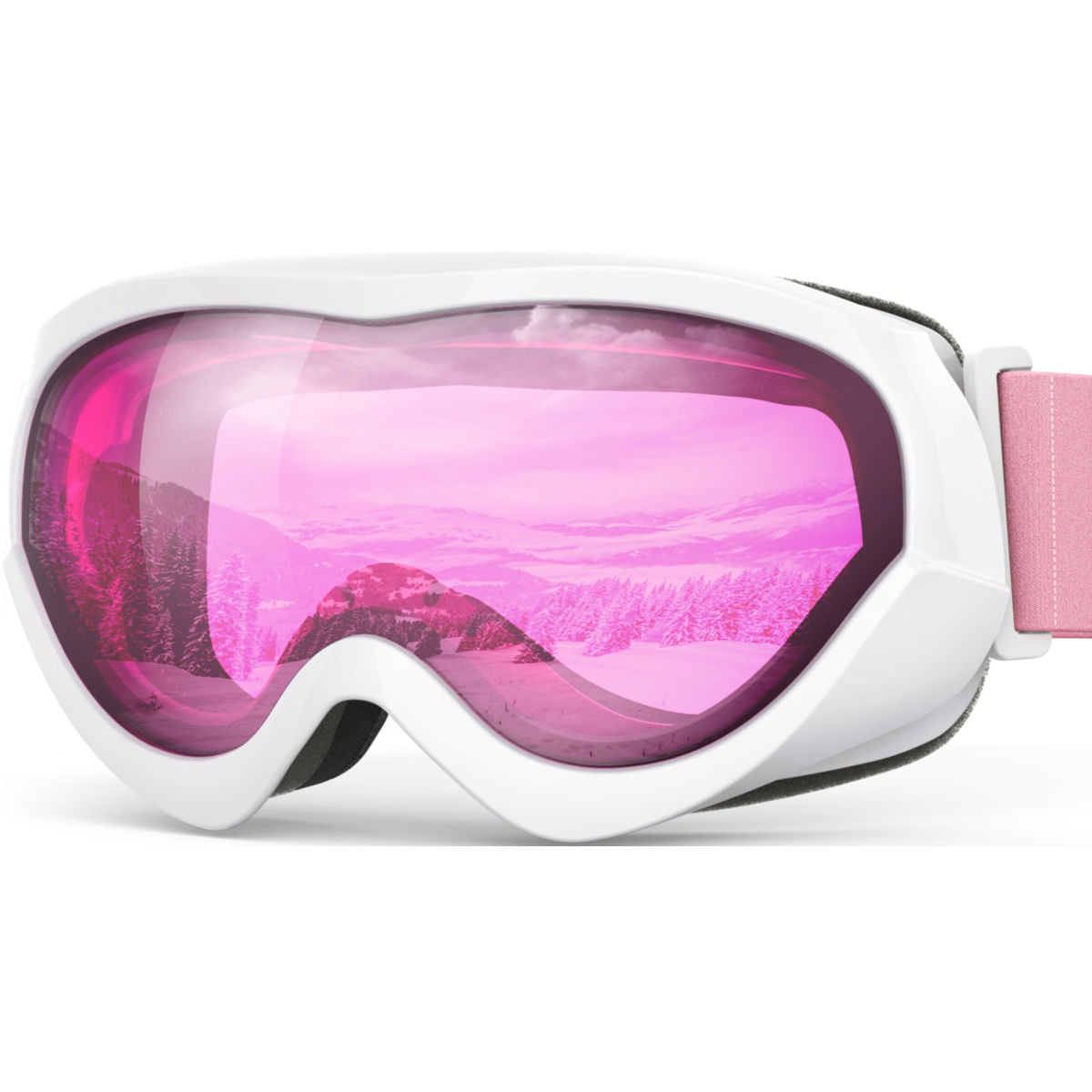 pink kids ski goggles