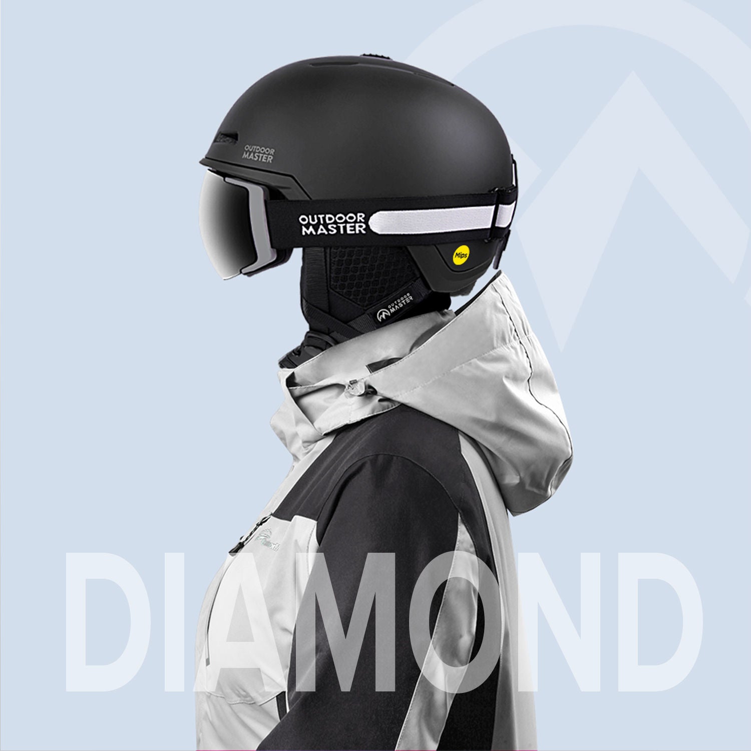 black snow helmet perfectly compatible with ski goggles