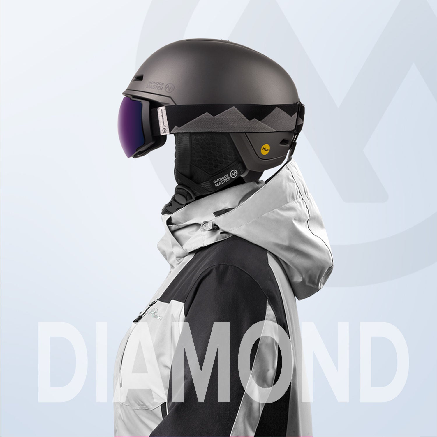 snow helmet with MIPS silver