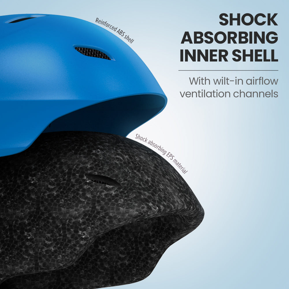 blue ski helmet abs shell and eps foam