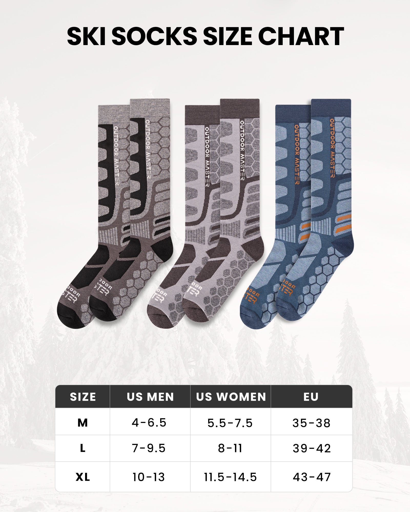 Merino Wool Ski Socks 2/3 Pairs