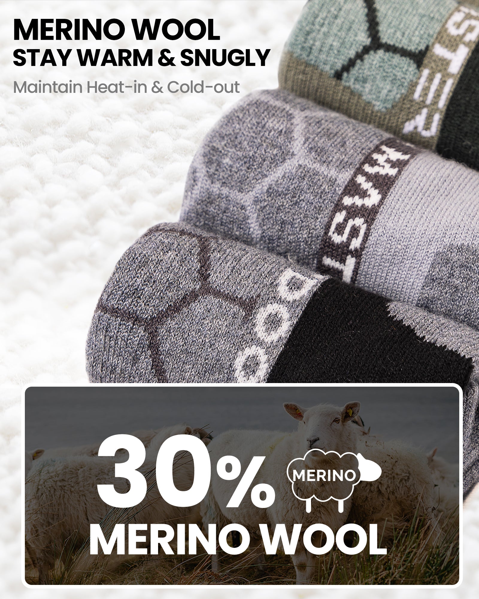 Merino Wool Ski Socks 2/3 Pairs