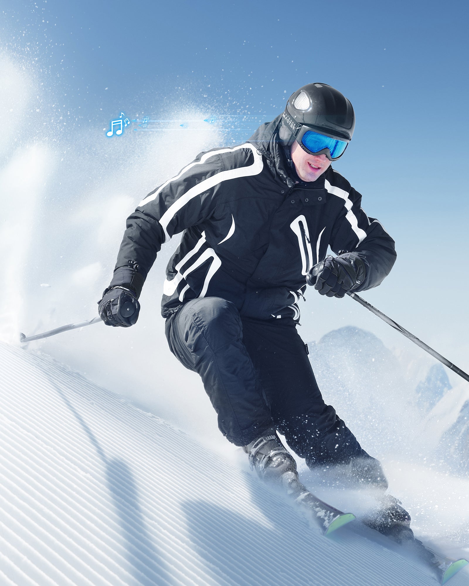 OutdoorMaster MZ04-M Wireless  Drop-in Headphones with Cable Charging for Ski Helmet