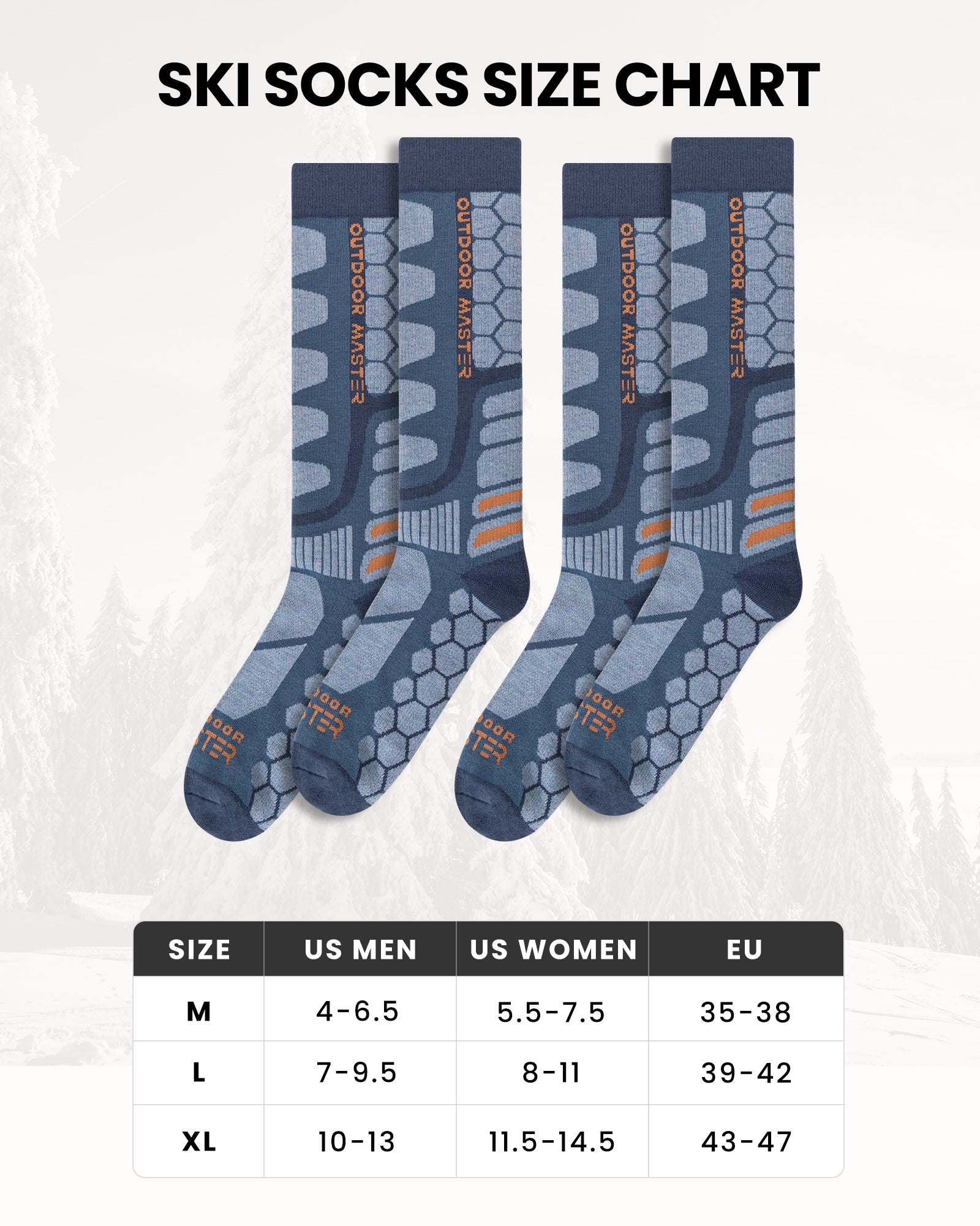 Merino Wool Ski Socks 2/3 Pairs