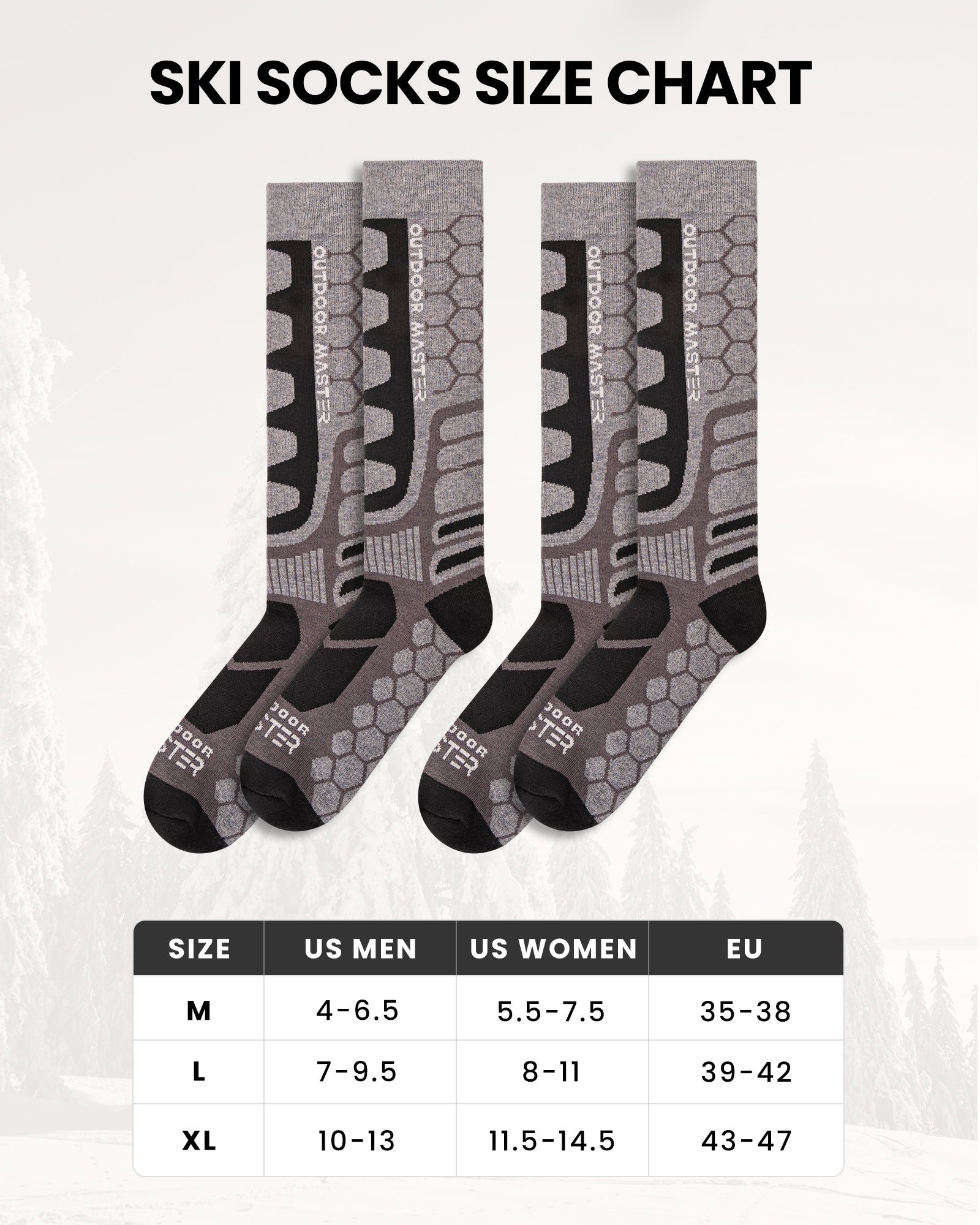 Merino Wool Ski Socks 2/3 Pairs