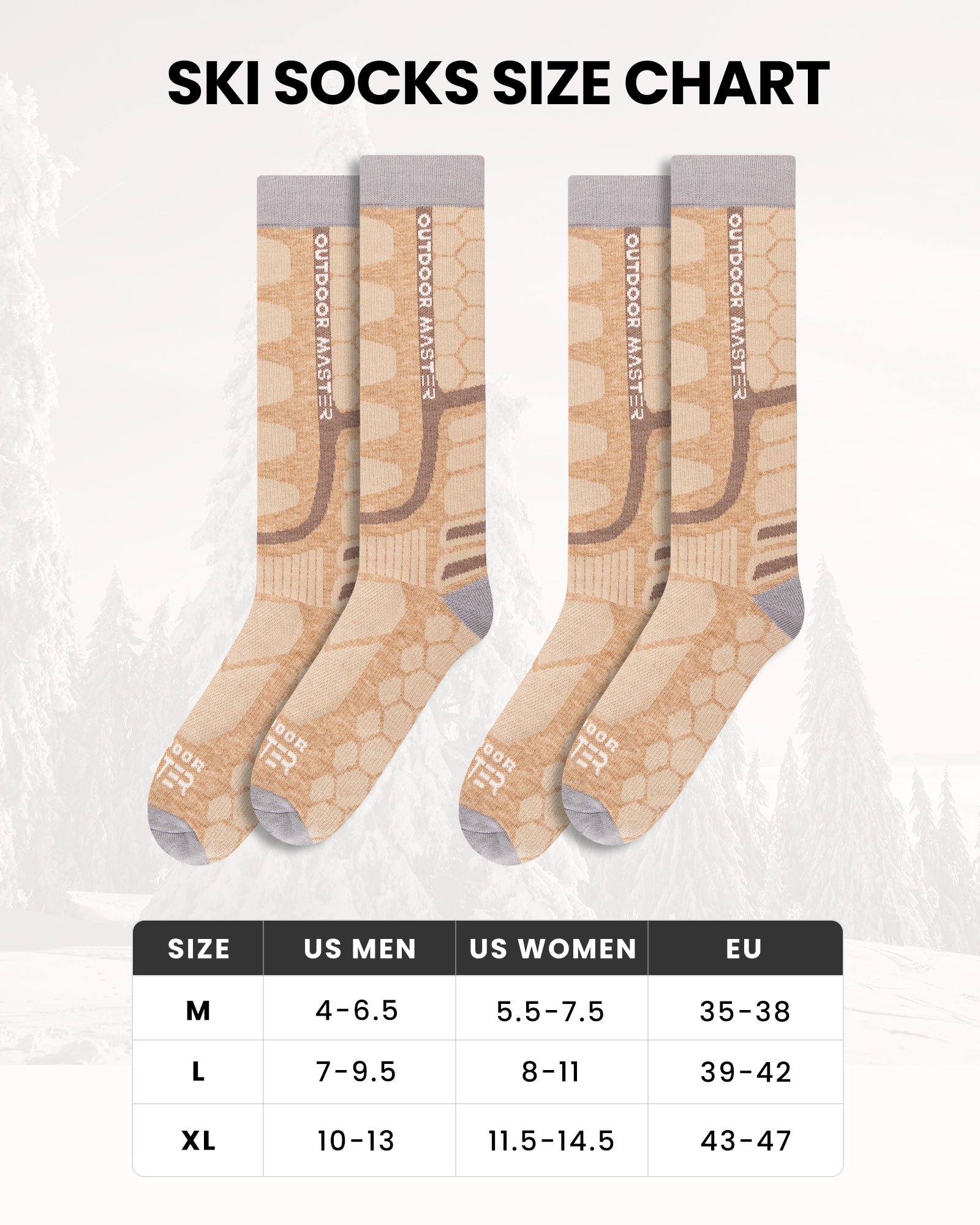 Merino Wool Ski Socks 2/3 Pairs