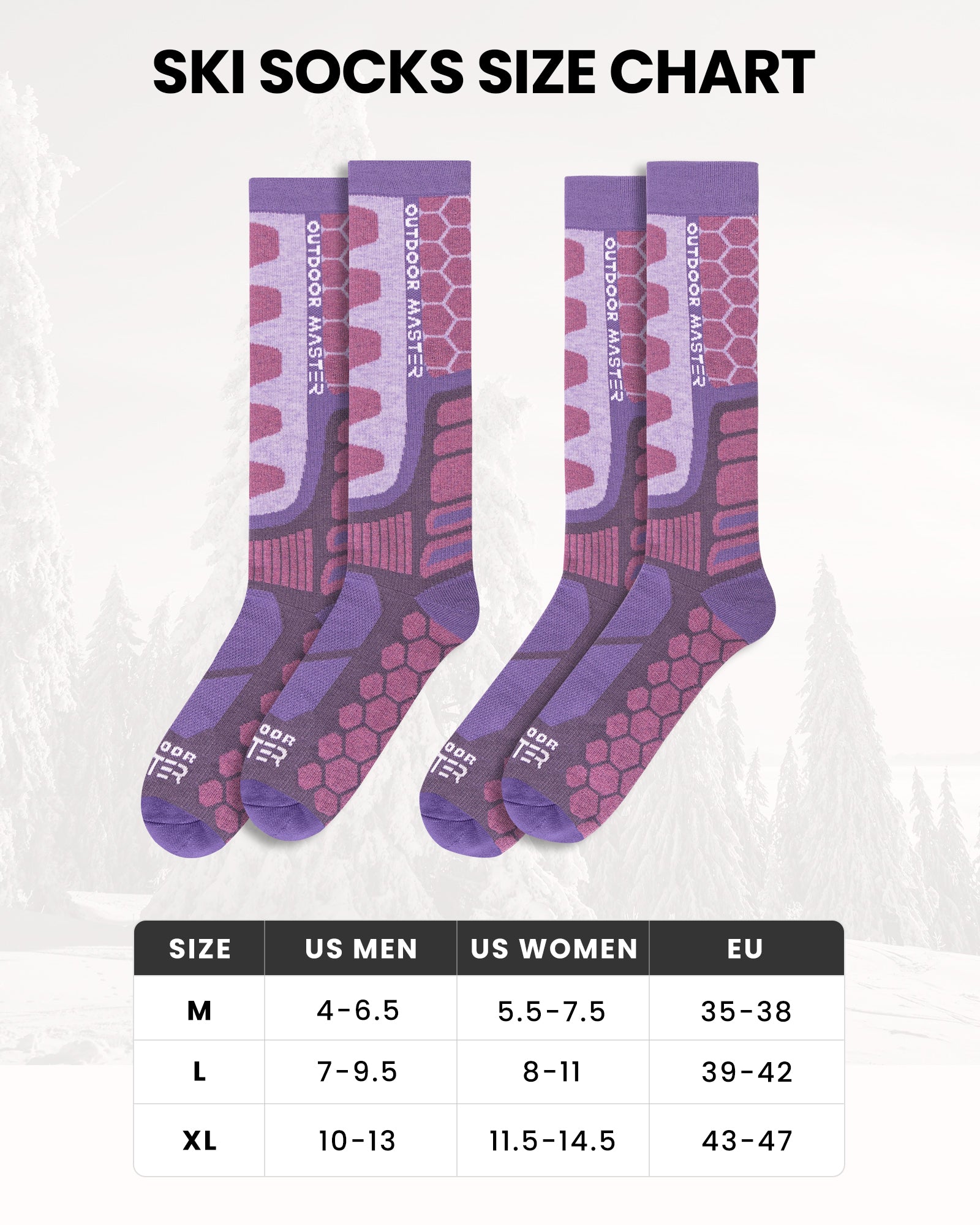 Merino Wool Ski Socks 2/3 Pairs