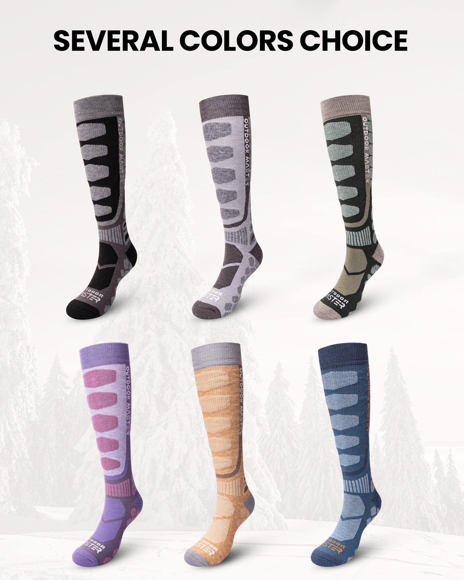 Merino Wool Ski Socks 2/3 Pairs