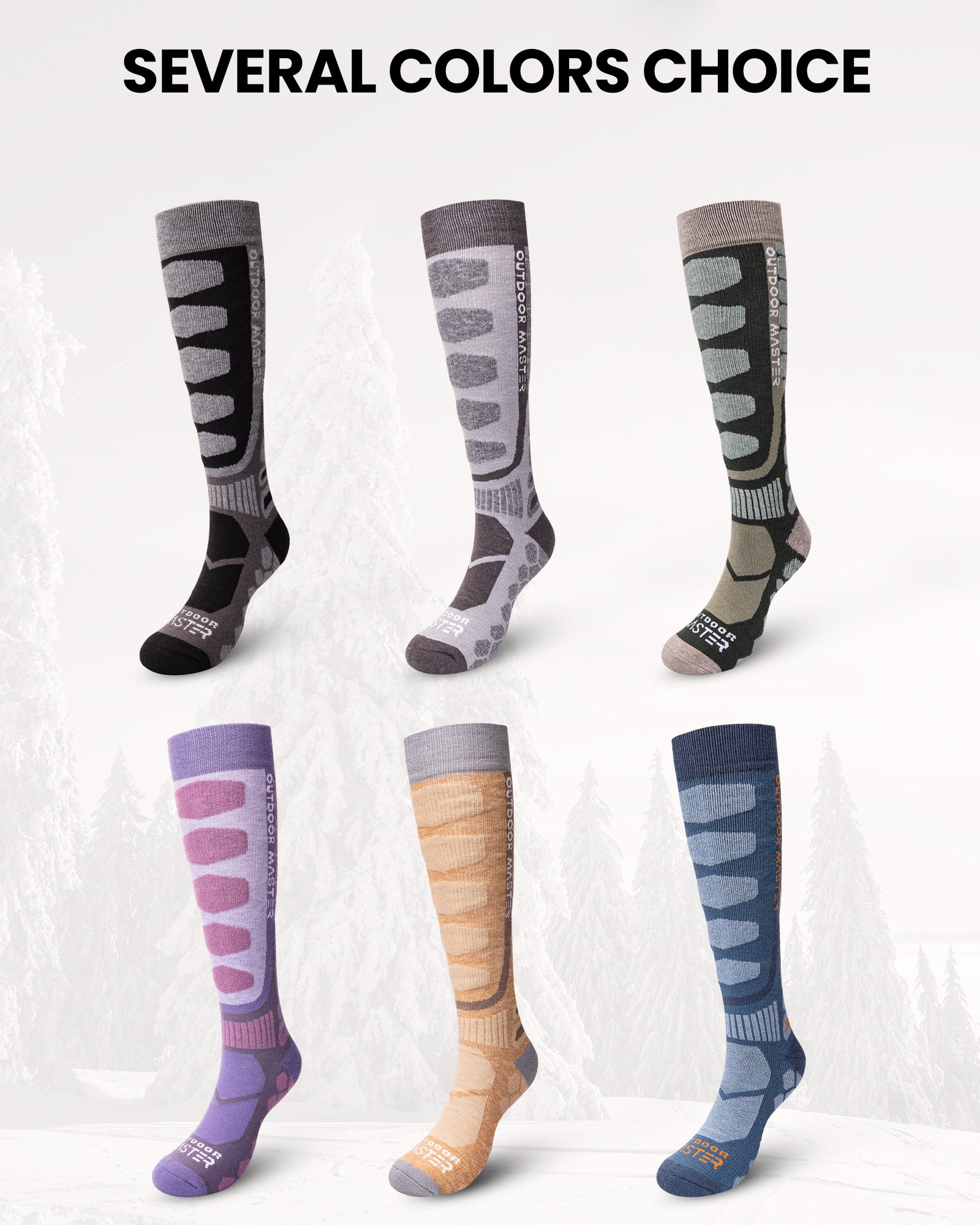 Merino Wool Ski Socks 2/3 Pairs