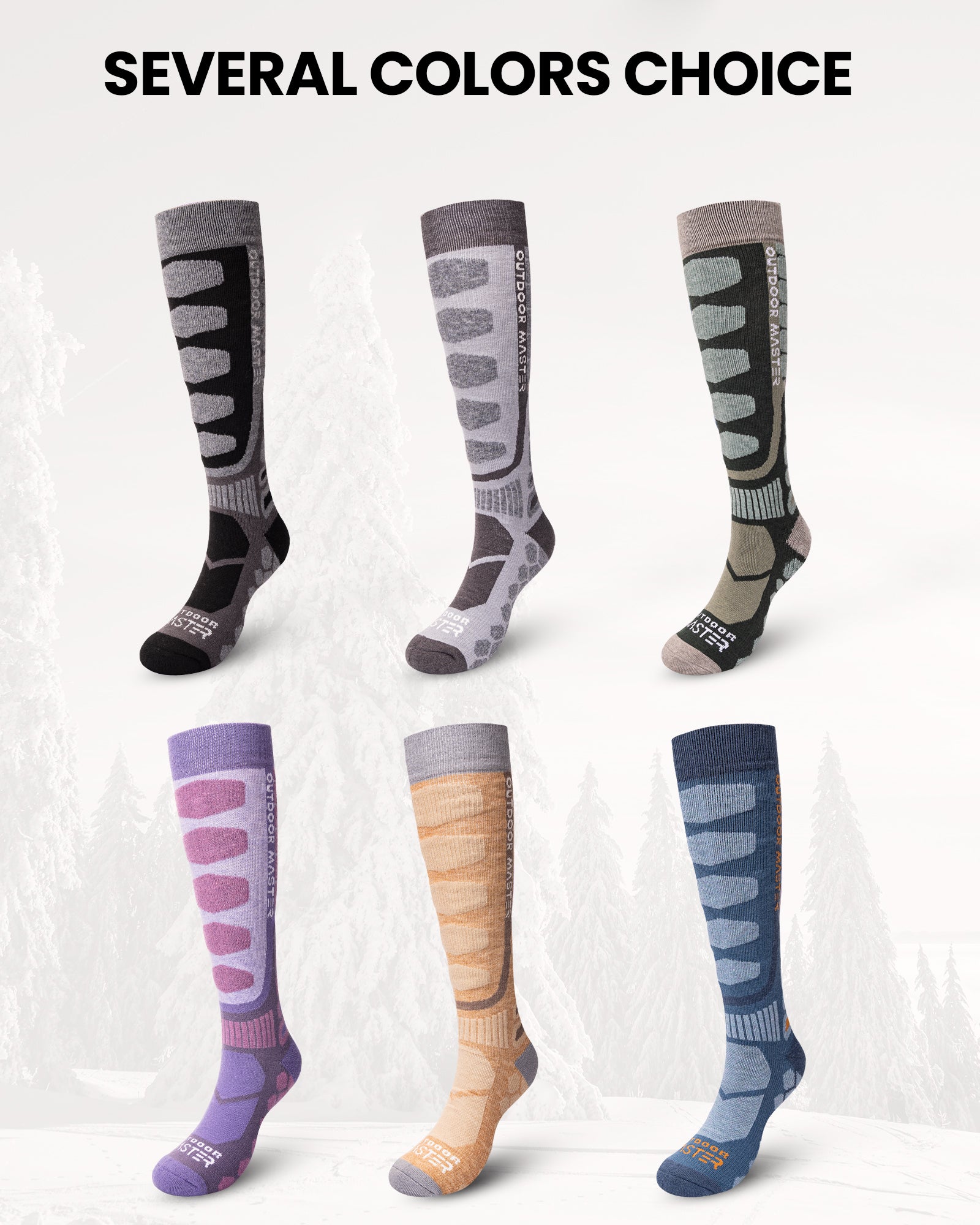 Merino Wool Ski Socks 2/3 Pairs