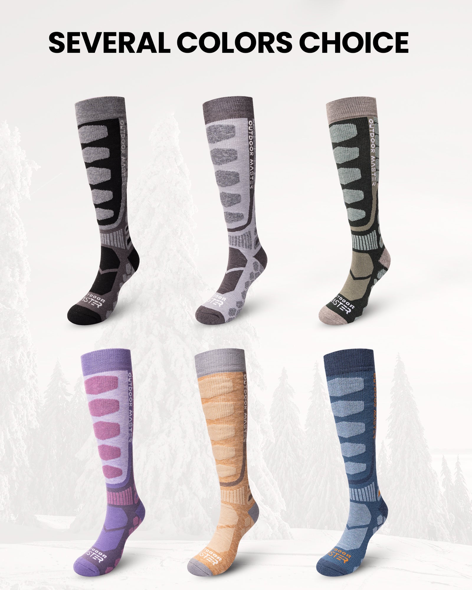 Merino Wool Ski Socks 2/3 Pairs