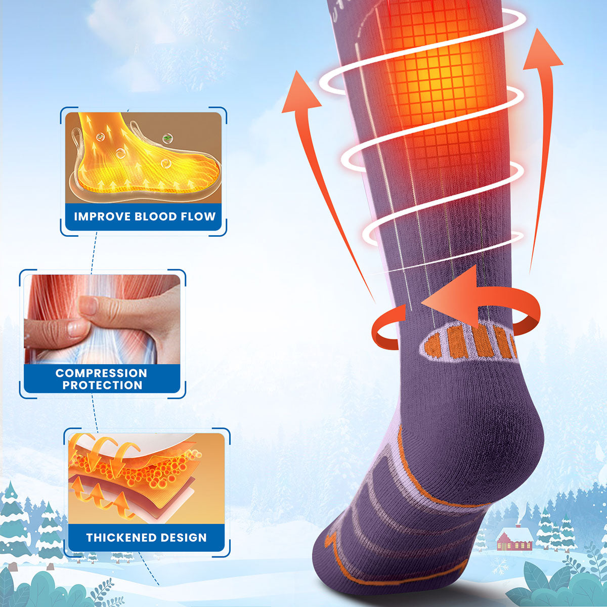 Kids Merino Wool Snow Socks