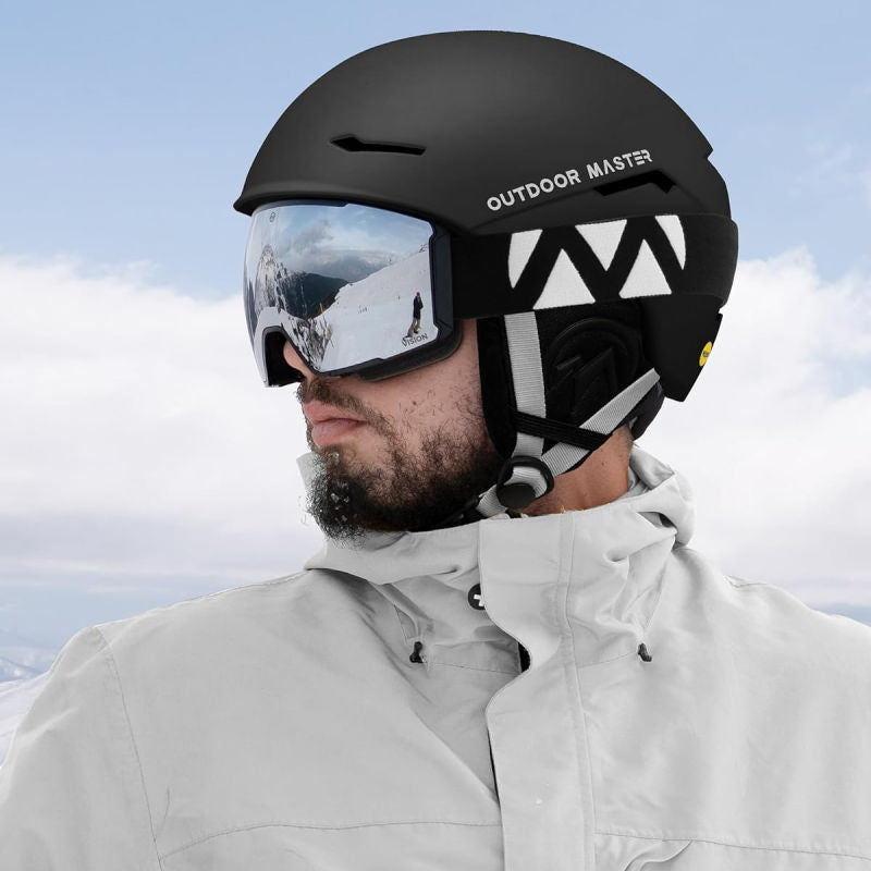 OutdoorMaster Emerald Ski Helmet - Casco de snowboard ajustable con 13  rejillas de ventilación, casco de nieve para niños, jóvenes, hombres y  mujeres