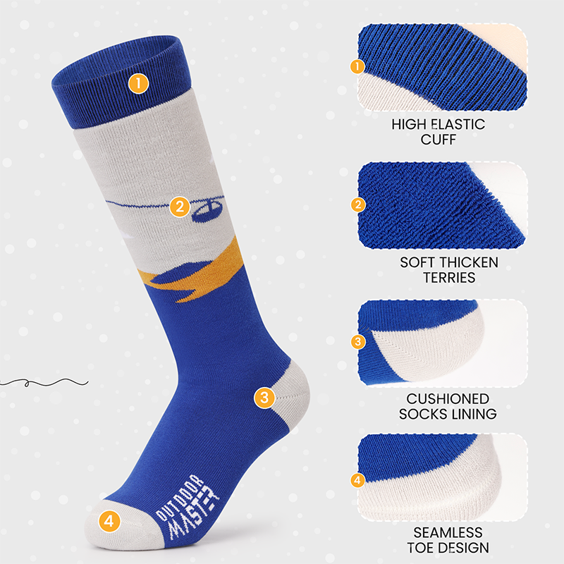 Kids Ultra-soft Cotton Ski Socks 2/3 Pairs