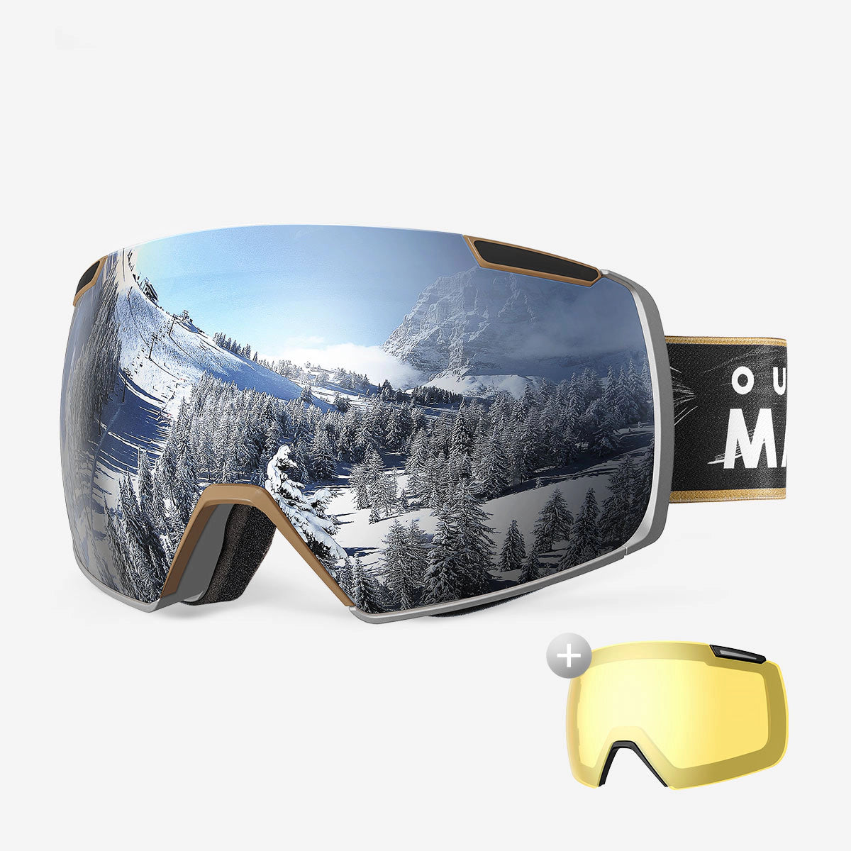 HERON Ski Goggles+Yellow Lens