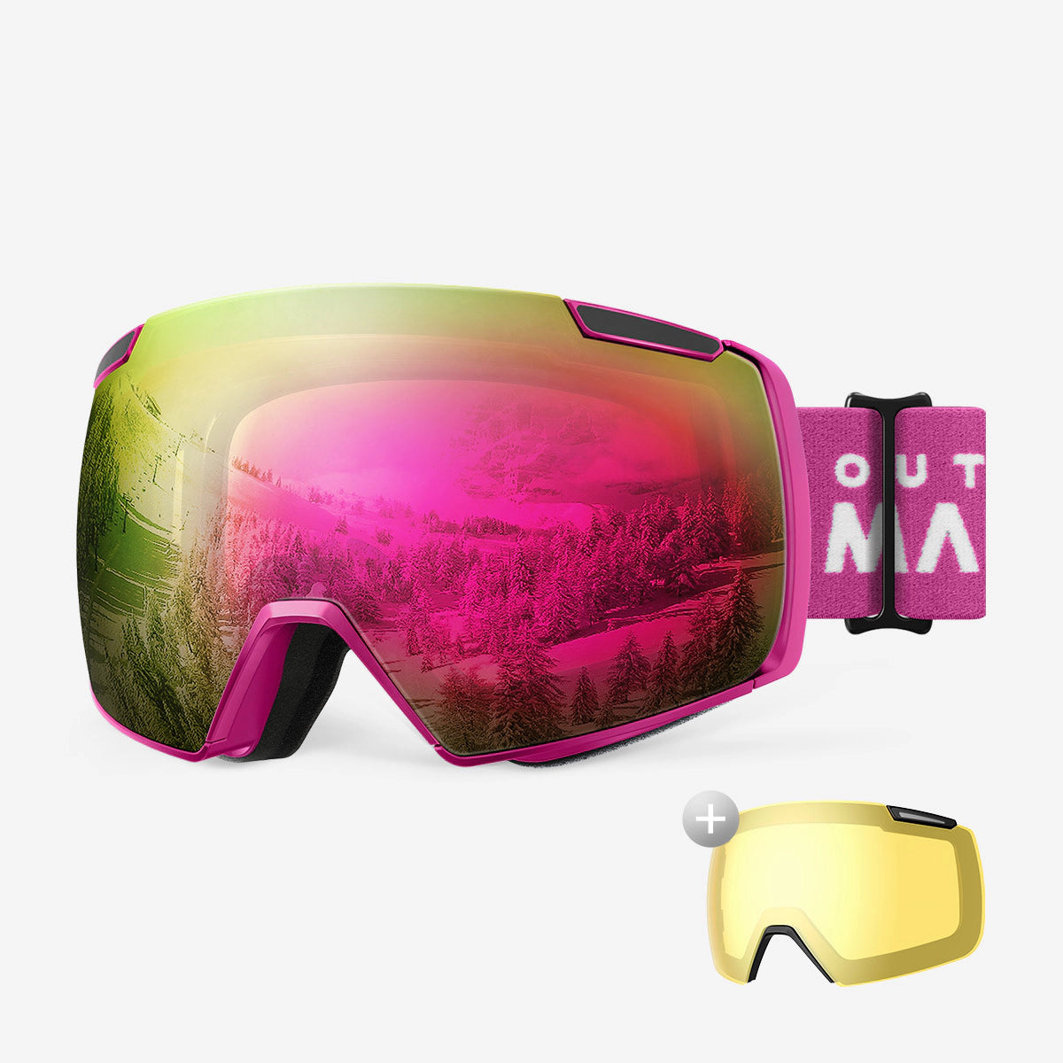 HERON Ski Goggles+Yellow Lens