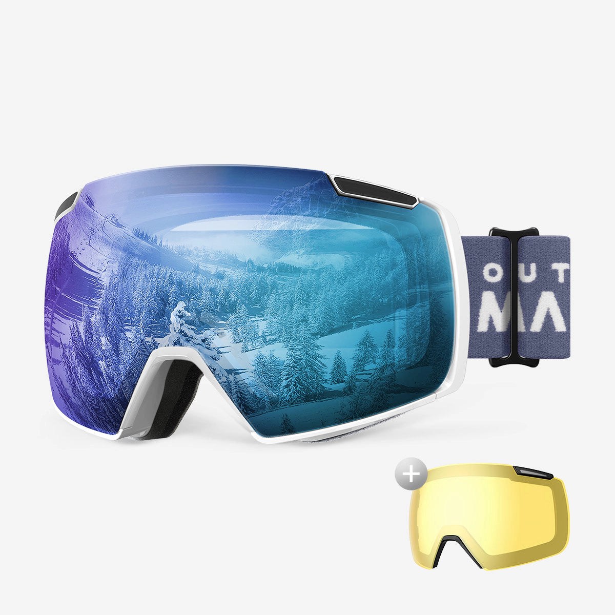 HERON Ski Goggles+Yellow Lens