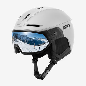 OutdoorMaster Ski Helmet and 2-in-1 Sun Visor Goggle Set