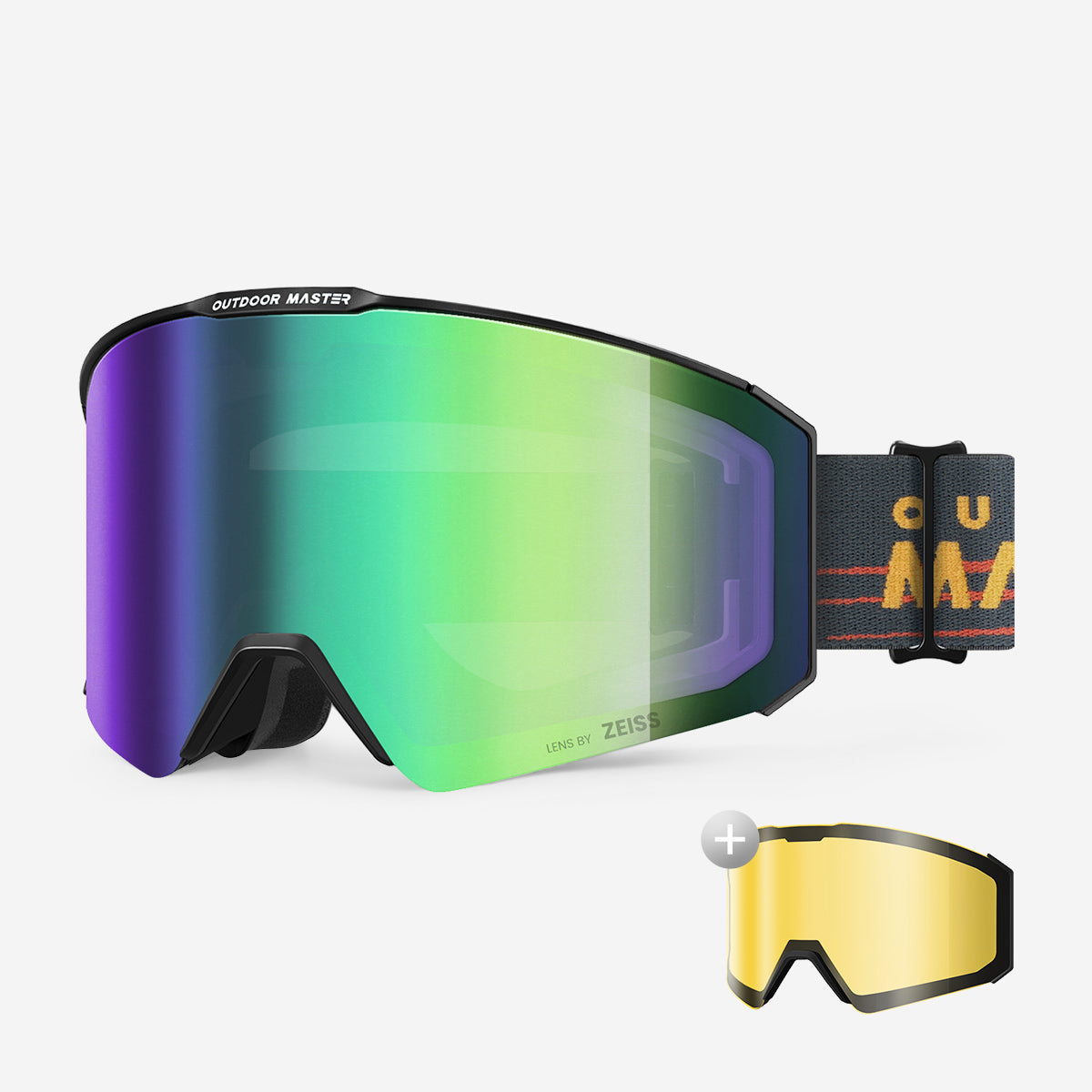 Asian Fit FALCON Ski Goggles Cylindrical ZEISS Lens