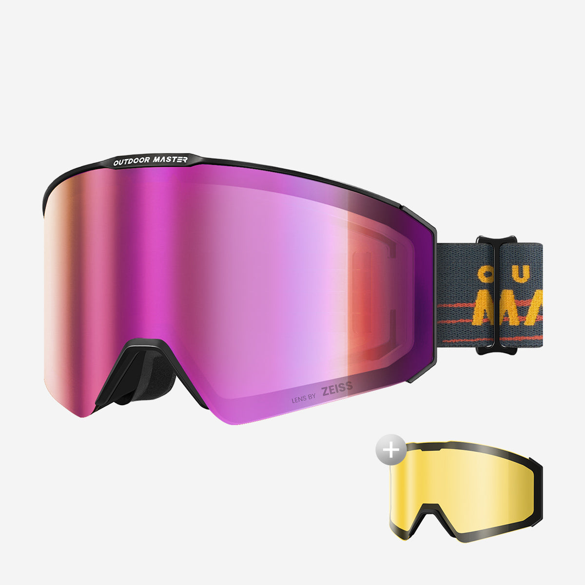 Asian Fit FALCON Ski Goggles Cylindrical ZEISS Lens