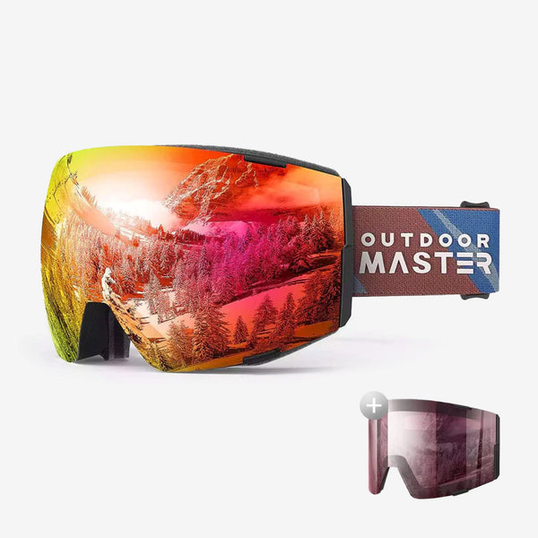 Ski Goggles With Interchangeable Lenses, Toric+Cylindrical Two Quick Change Lenes