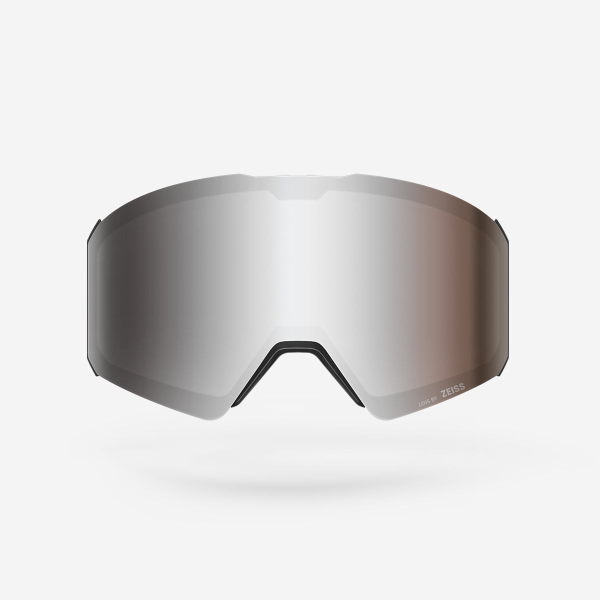 personalized ski goggles FALCON Custom Ski Goggles Zeiss Lens + Frame & Strap, Black Frame with Blue & White Strap / VLT 17% Zeiss Uniform ml Super Silver