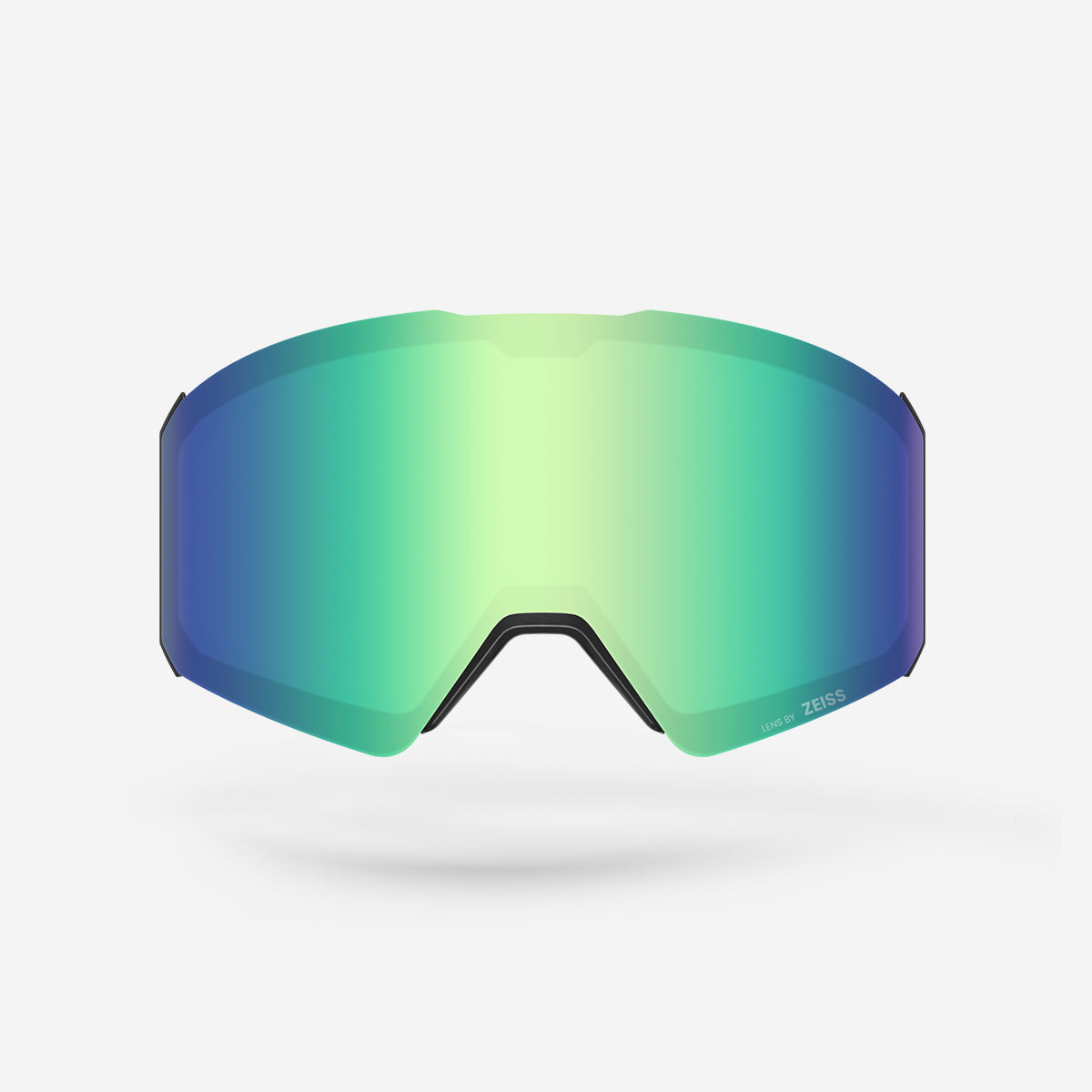 custom ski goggles FALCON Custom Ski Goggles Zeiss Lens + Frame & Strap, Black Frame with Black & White Strap / VLT 18% Zeiss Uniform ml Green