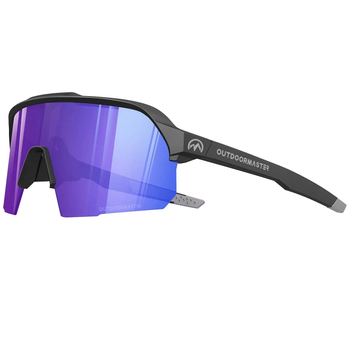 Hawk HD Polarized Sport Sunglasses, Black Frame / Blue VLT18%+Bonus Clear Lens