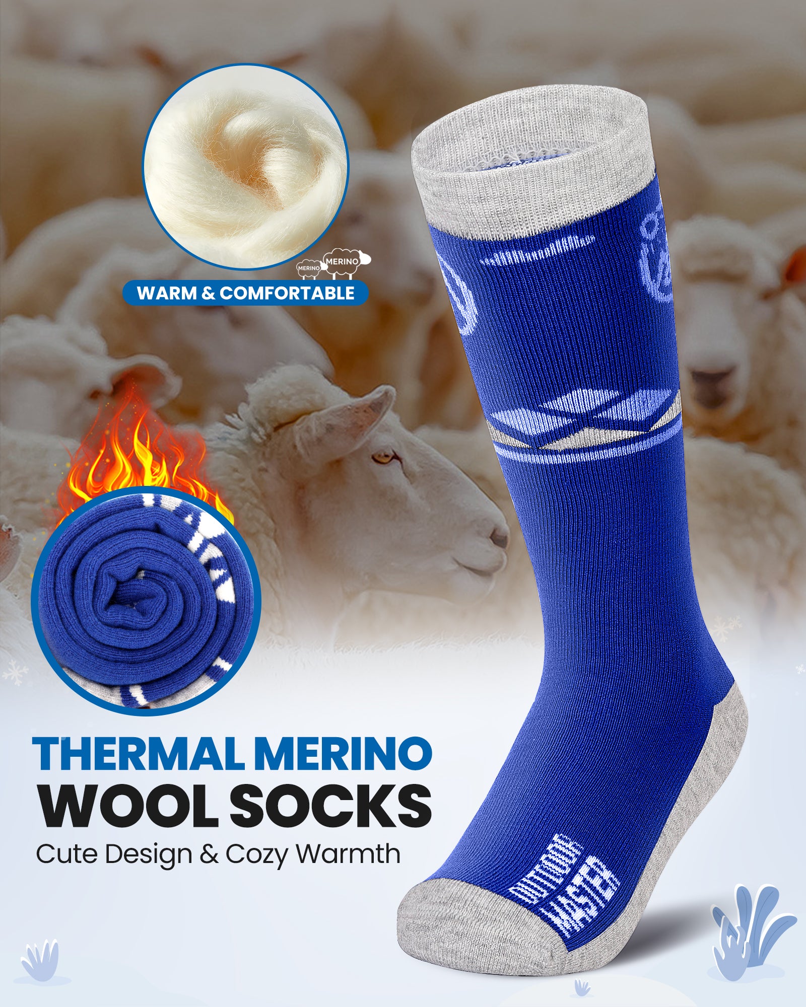 Kids Merino Wool Ski Socks