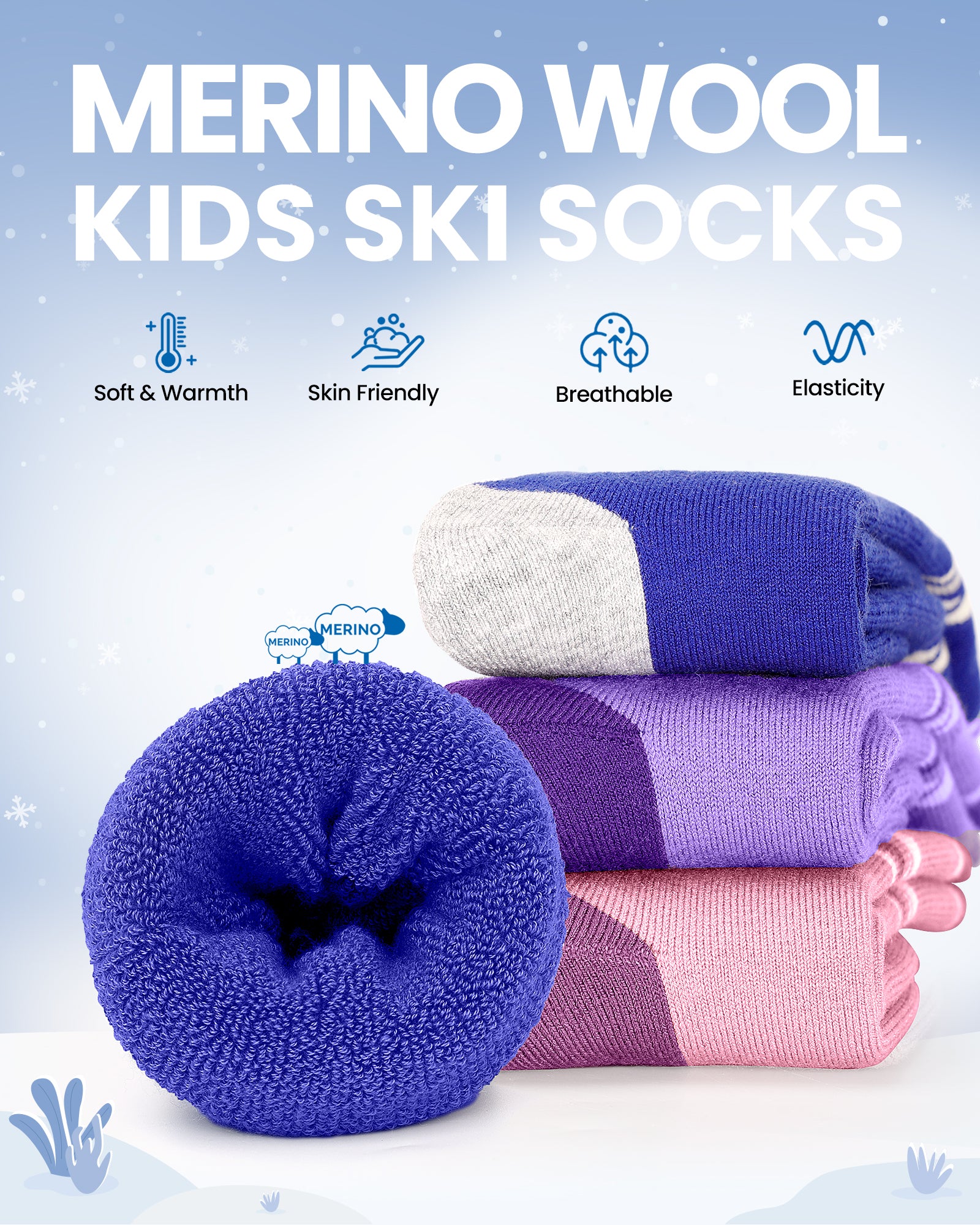 Kids Merino Wool Ski Socks