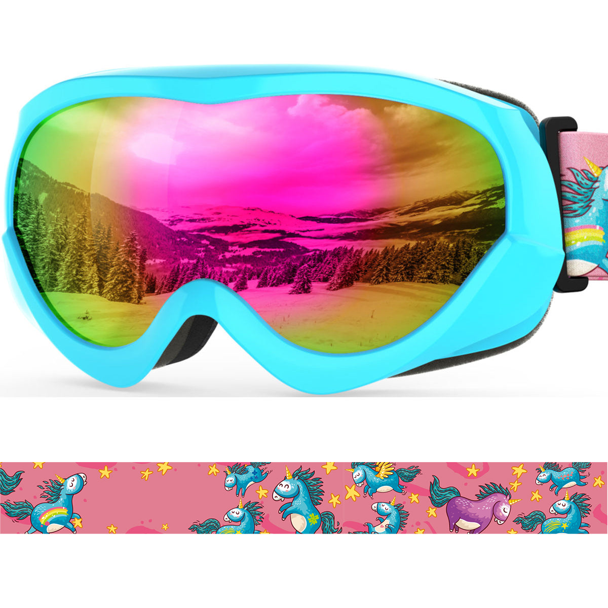 cute ski goggles LOLLIPOP Kids Snow Goggles - Fun, Safe & Stylish for Young Skiers