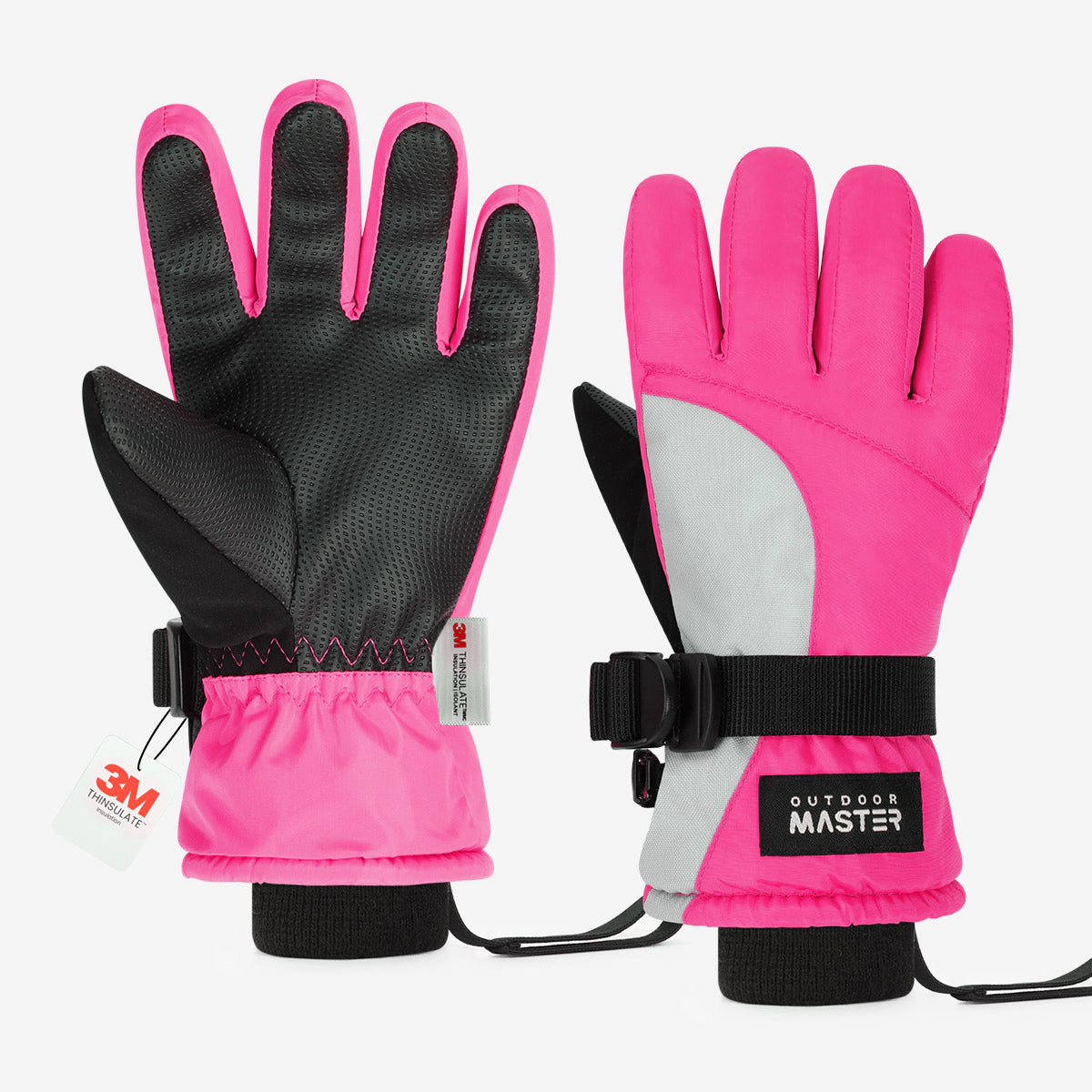 3M Thinsulate Waterproof Ski Gloves for Kids
