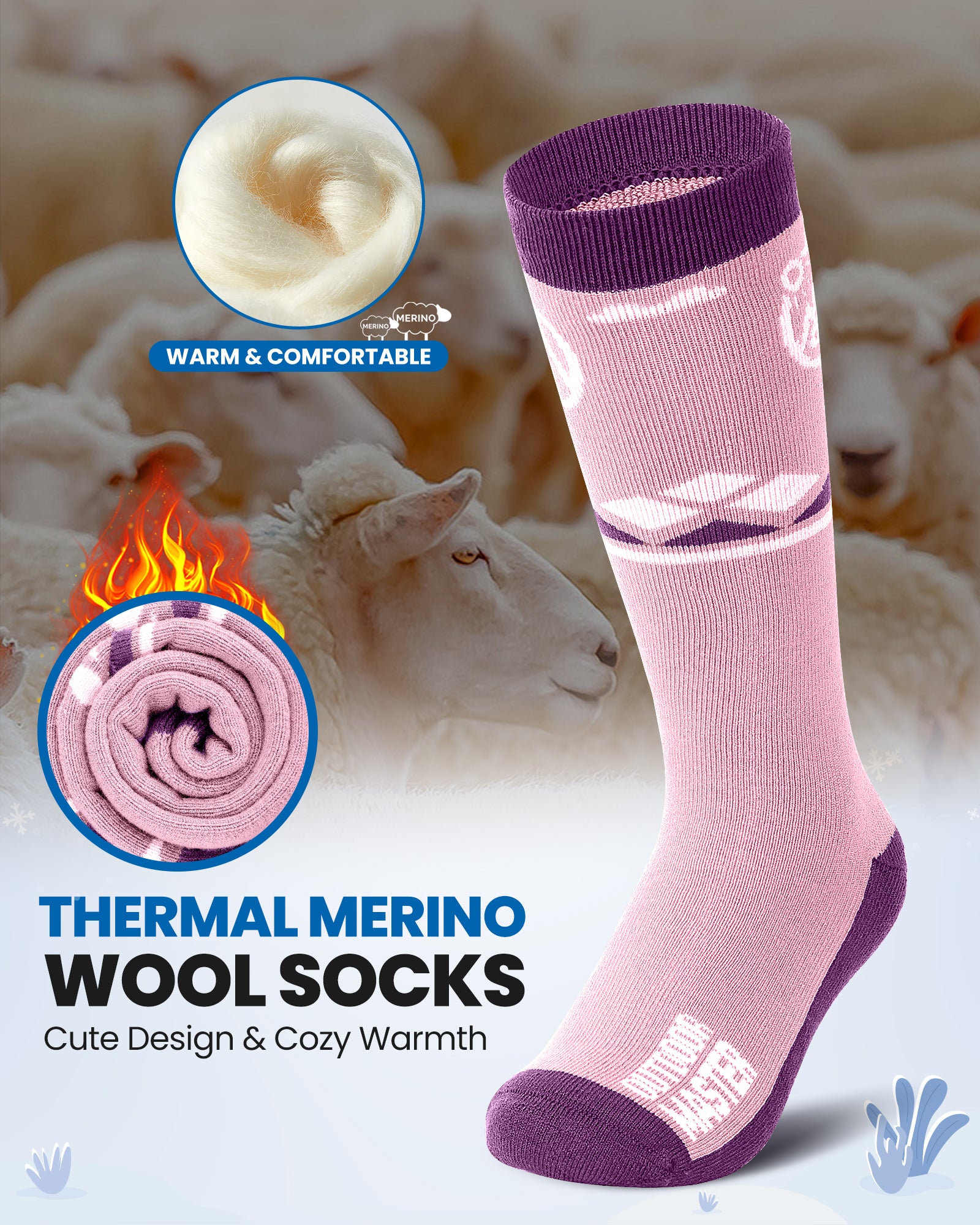 Kids Merino Wool Ski Socks