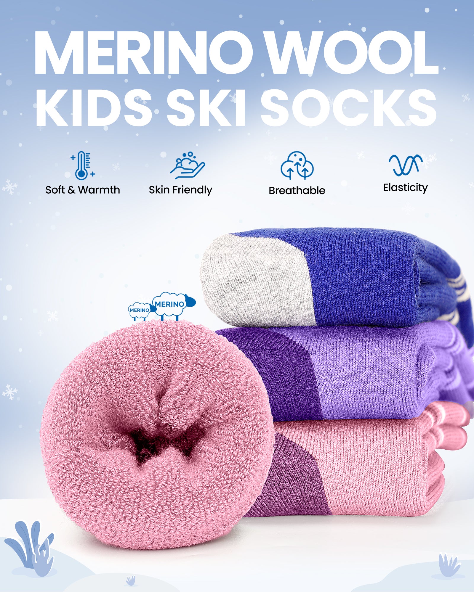 Kids Merino Wool Ski Socks