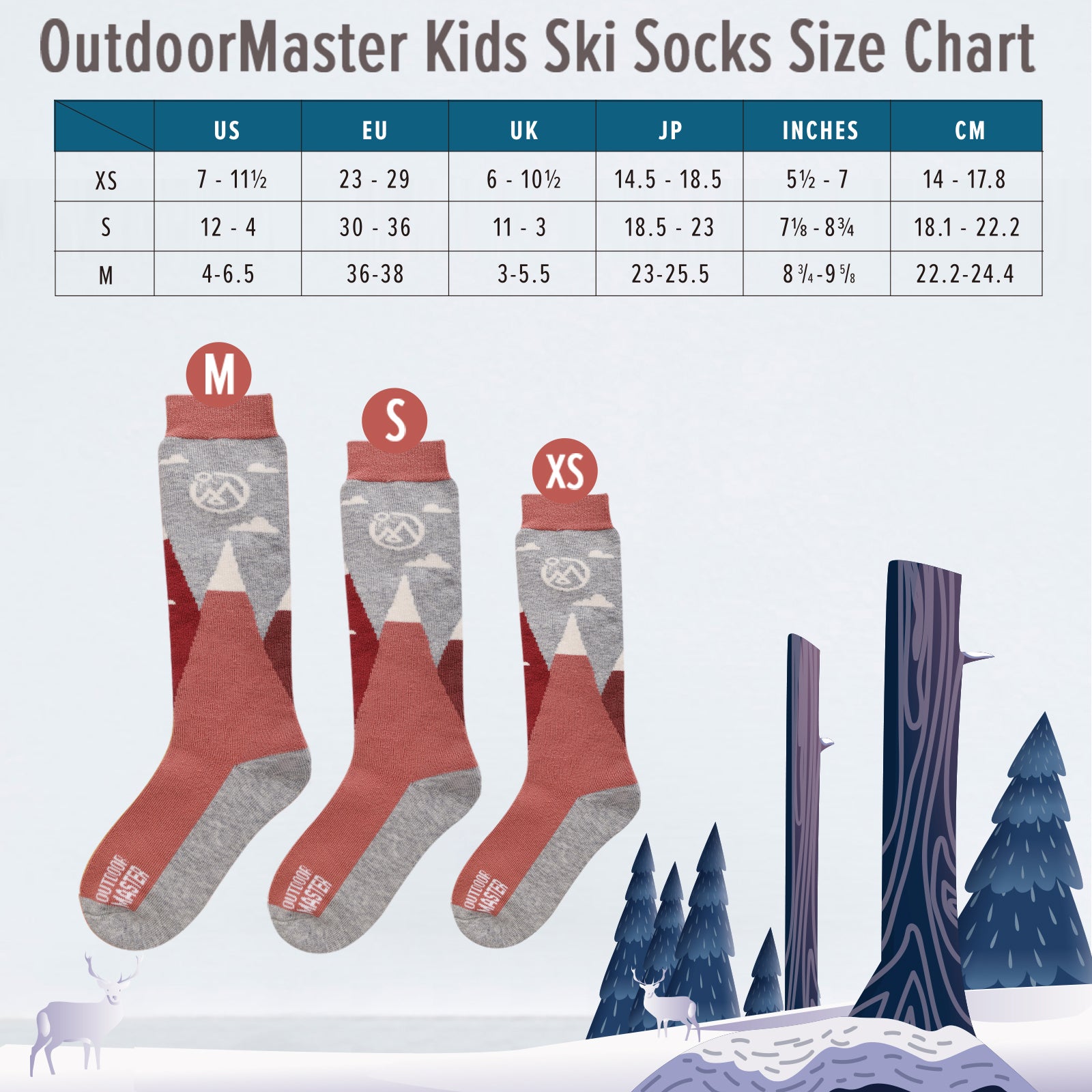 Kids Merino Wool Ski Socks