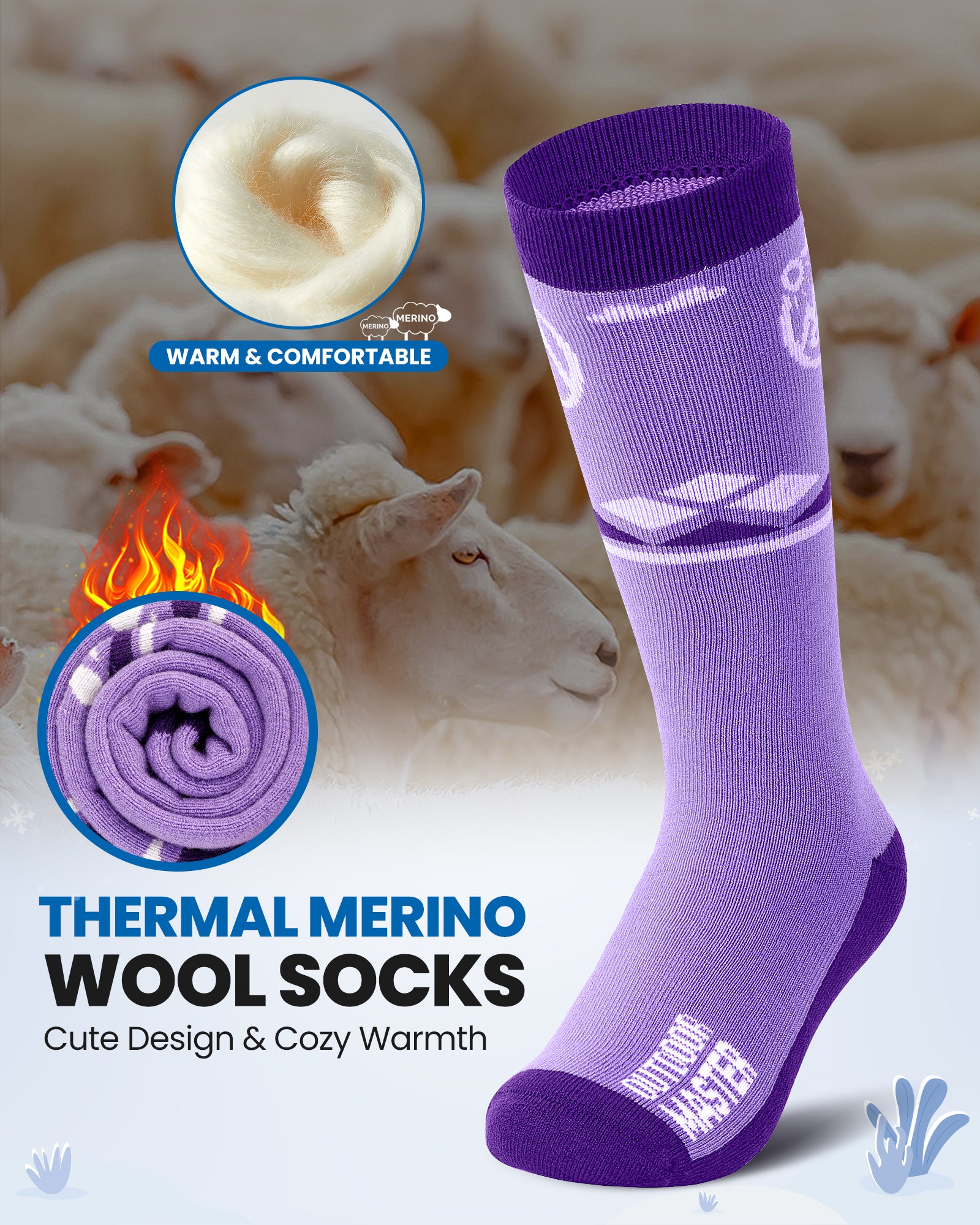 Kids Merino Wool Ski Socks