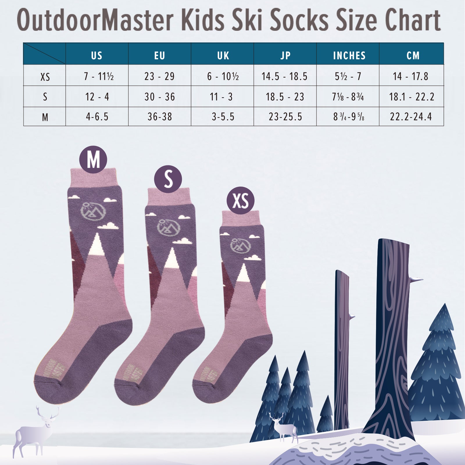 Kids Merino Wool Ski Socks