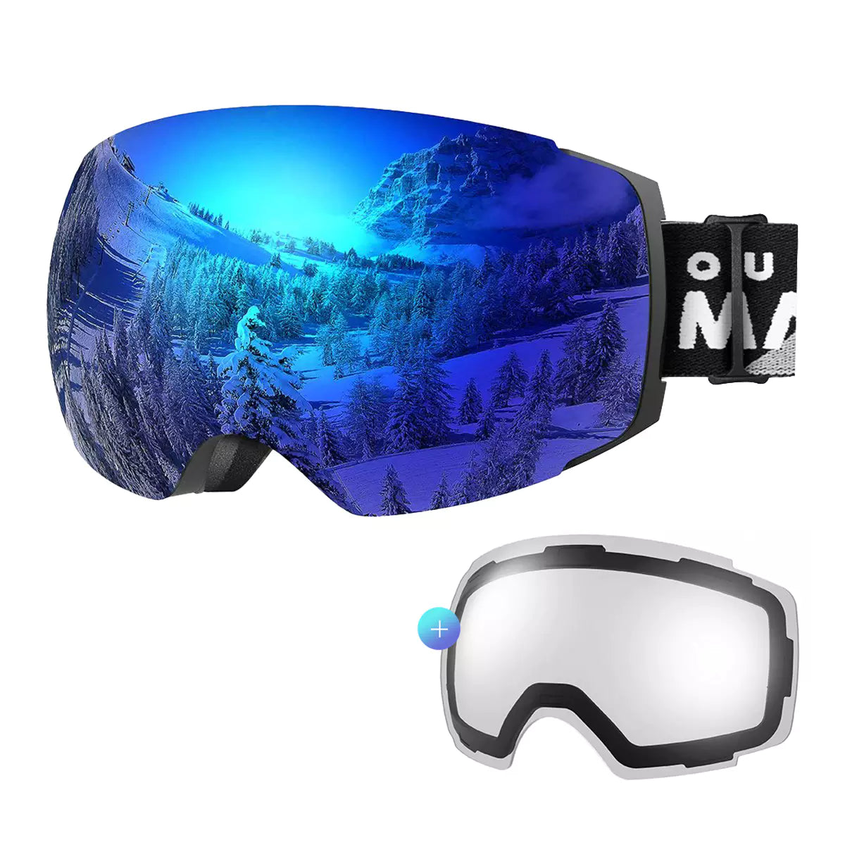 Dual lens top ski goggles