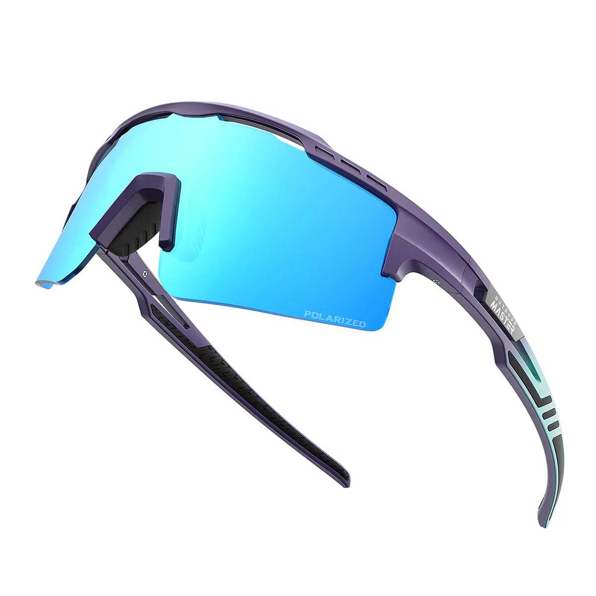 Hawk HD Polarized Sport Sunglasses, Blue Frame / Blue VLT18%+Bonus Clear Lens