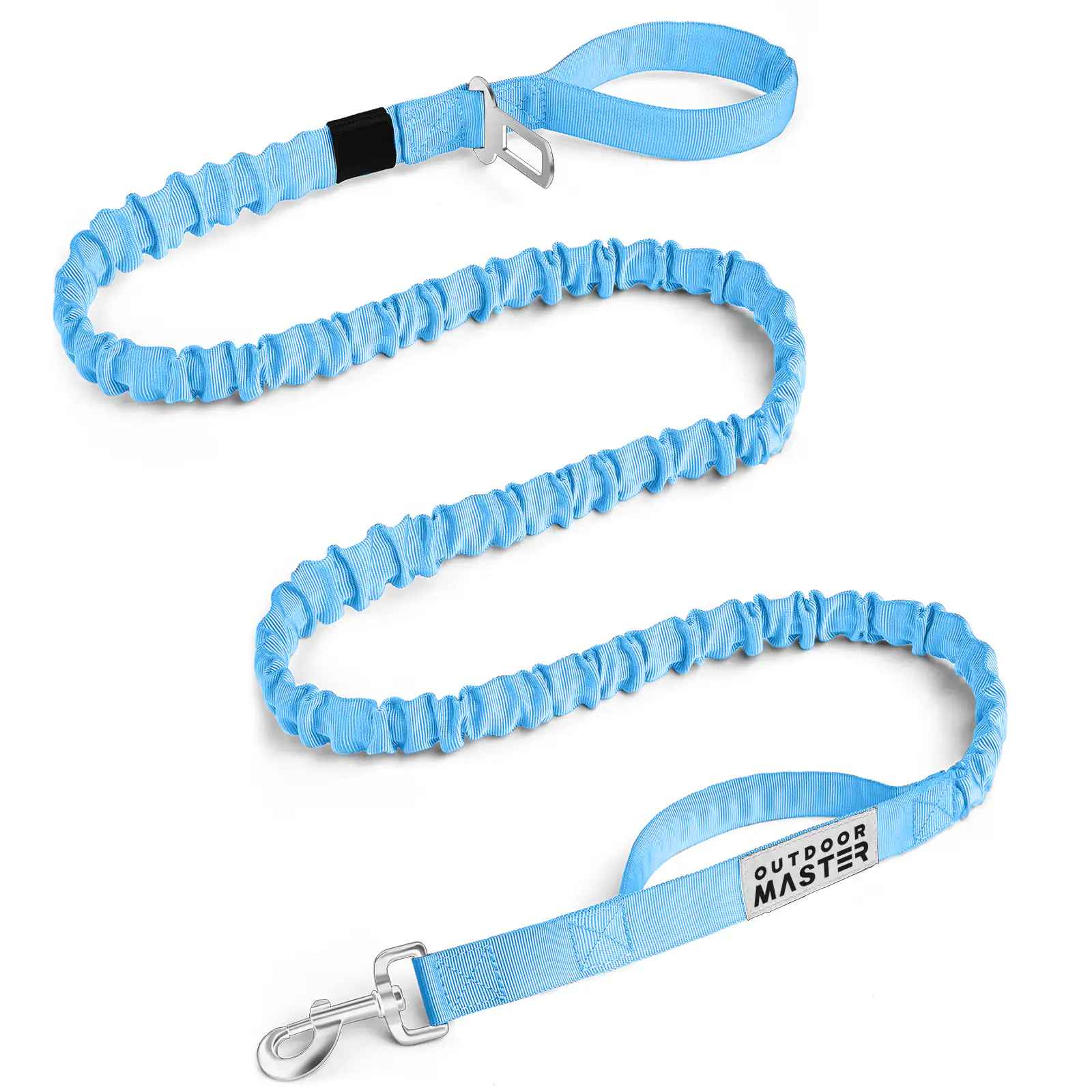 OutdoorMaster Bungee Dog Leash Heavy Duty Dog Leash with Shock Absorption 2 Padded Handles Training Leash Improved Dog Safety and Comfort Blue