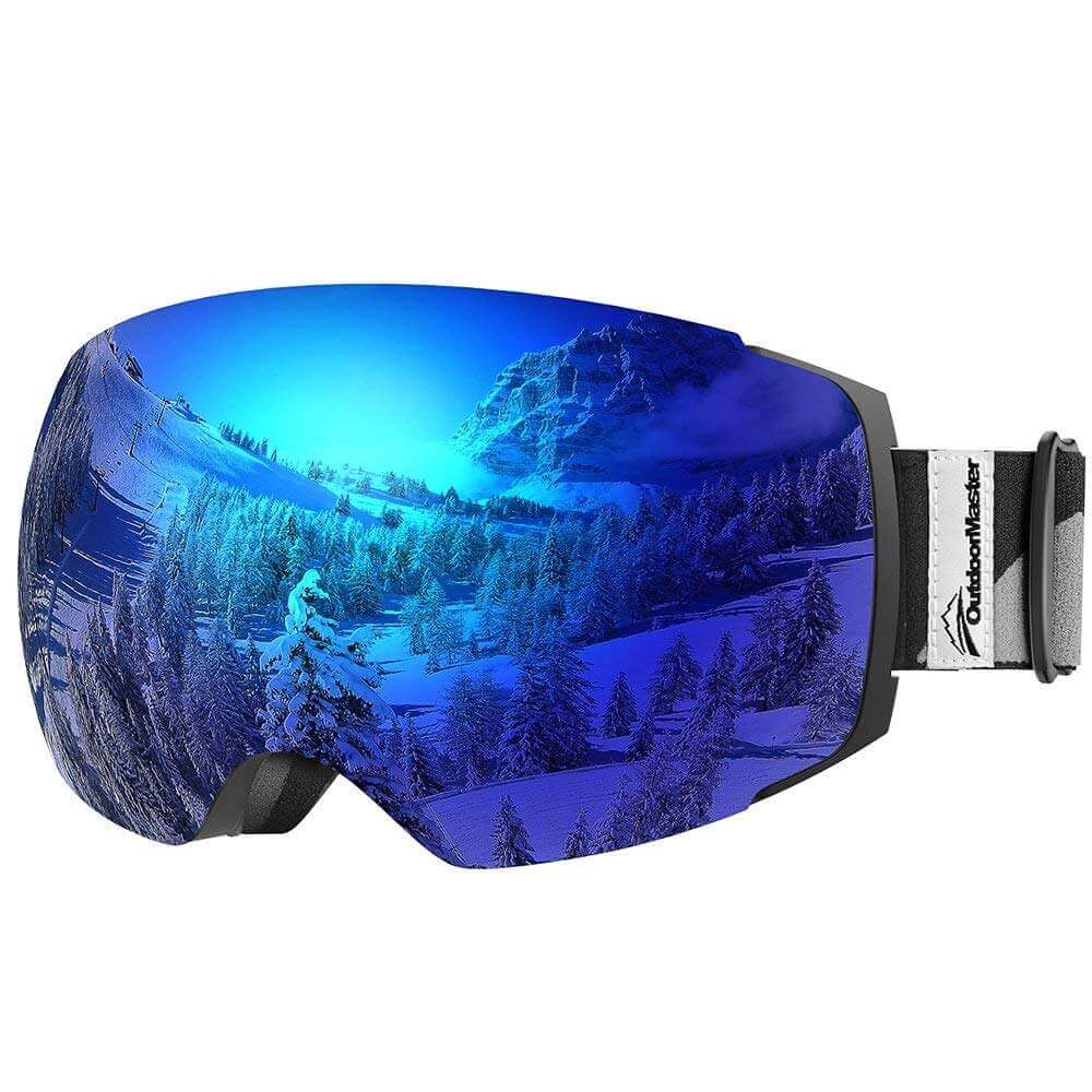 OutdoorMaster Ski Goggles Pro - Frameless, Interchangeable Lens 100% UV400 Protection Snow Goggles for Men & Women