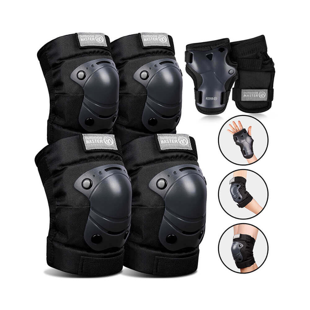 KIDS/YOUTH PROTECTIVE GEAR SET OutdoorMaster Black S 