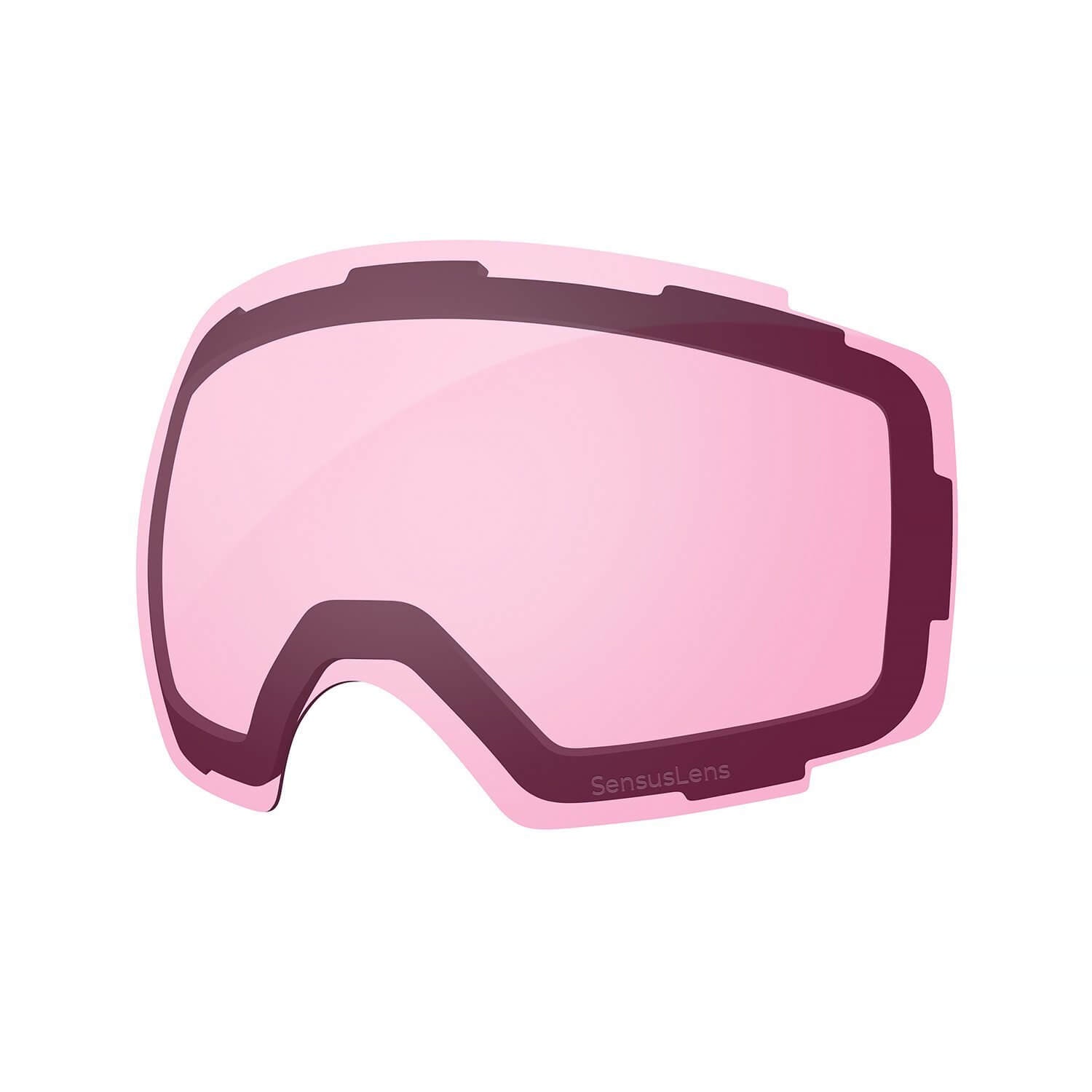 REPLACEMENT LENS PREMIUM - Colour Optimization/ Photochromic/Sustainable for Ski Goggles Pro/Plus Series OutdoorMaster SensusLens VLT40-80% Photochromatic Clear to Pink 