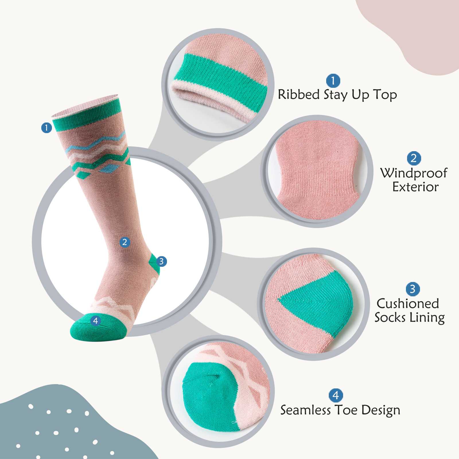 Cotton Kids Ski Socks