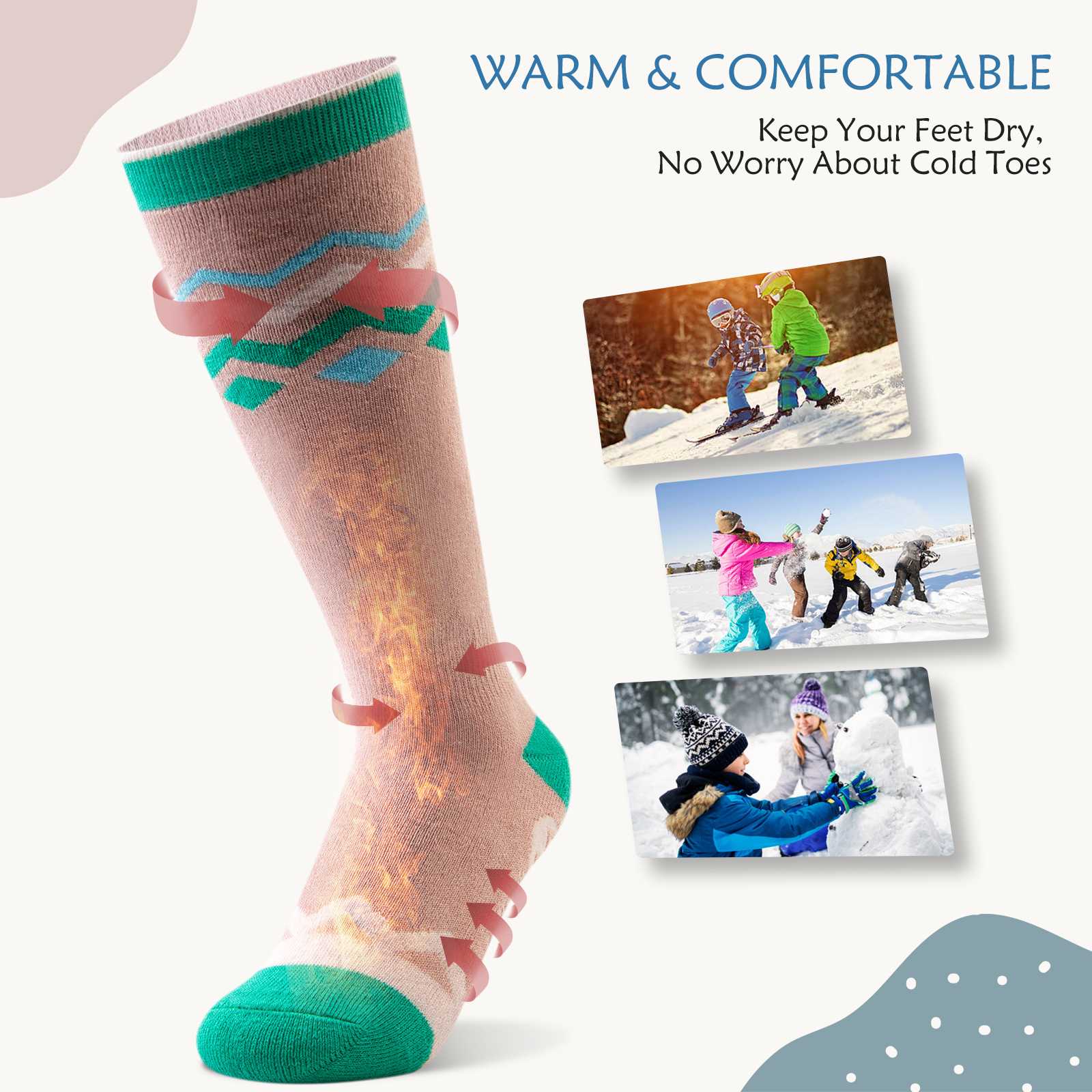 Cotton Kids Ski Socks