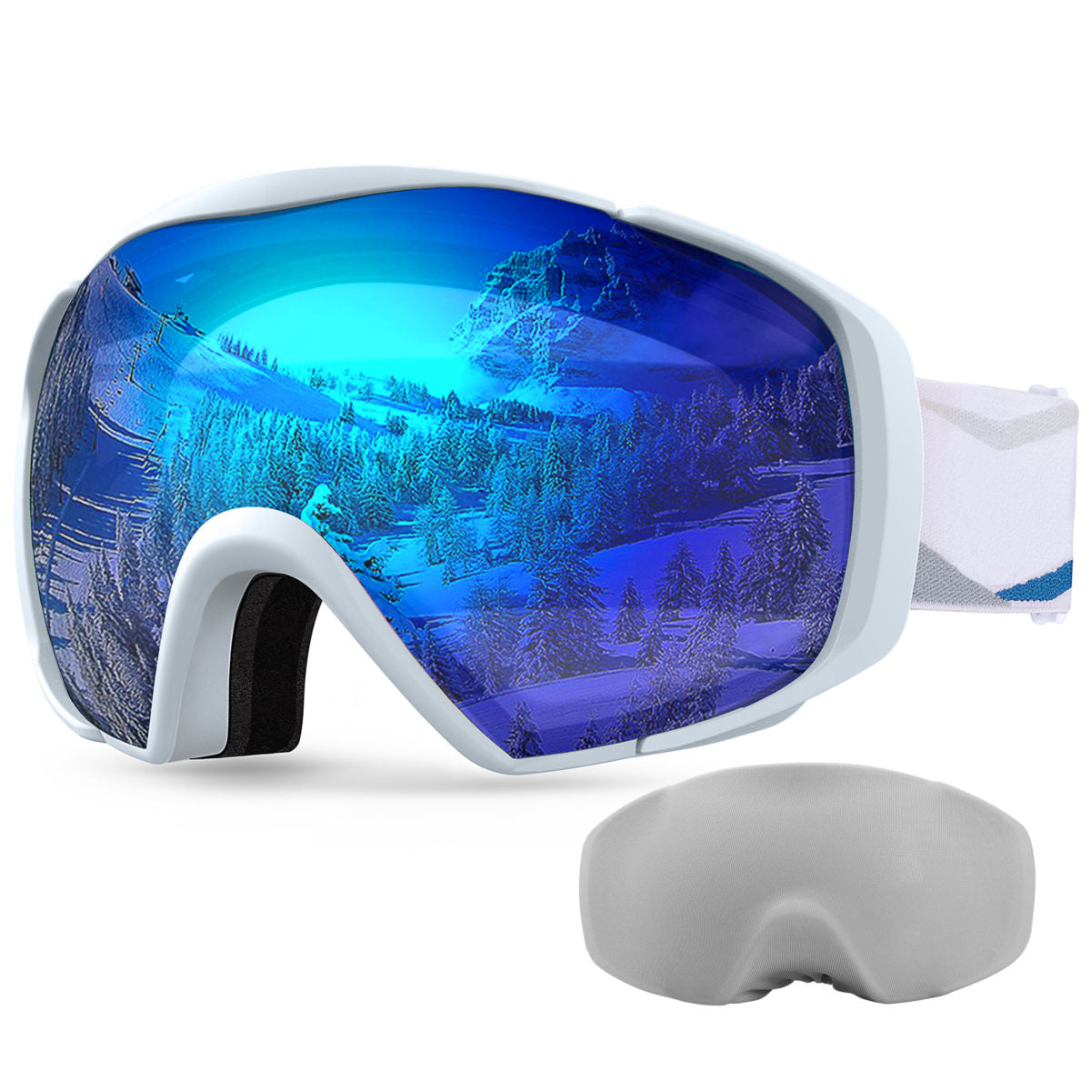 OutdoorMaster Ski Goggles with Cover Snowboard Snow Goggles OTG Anti-Fog