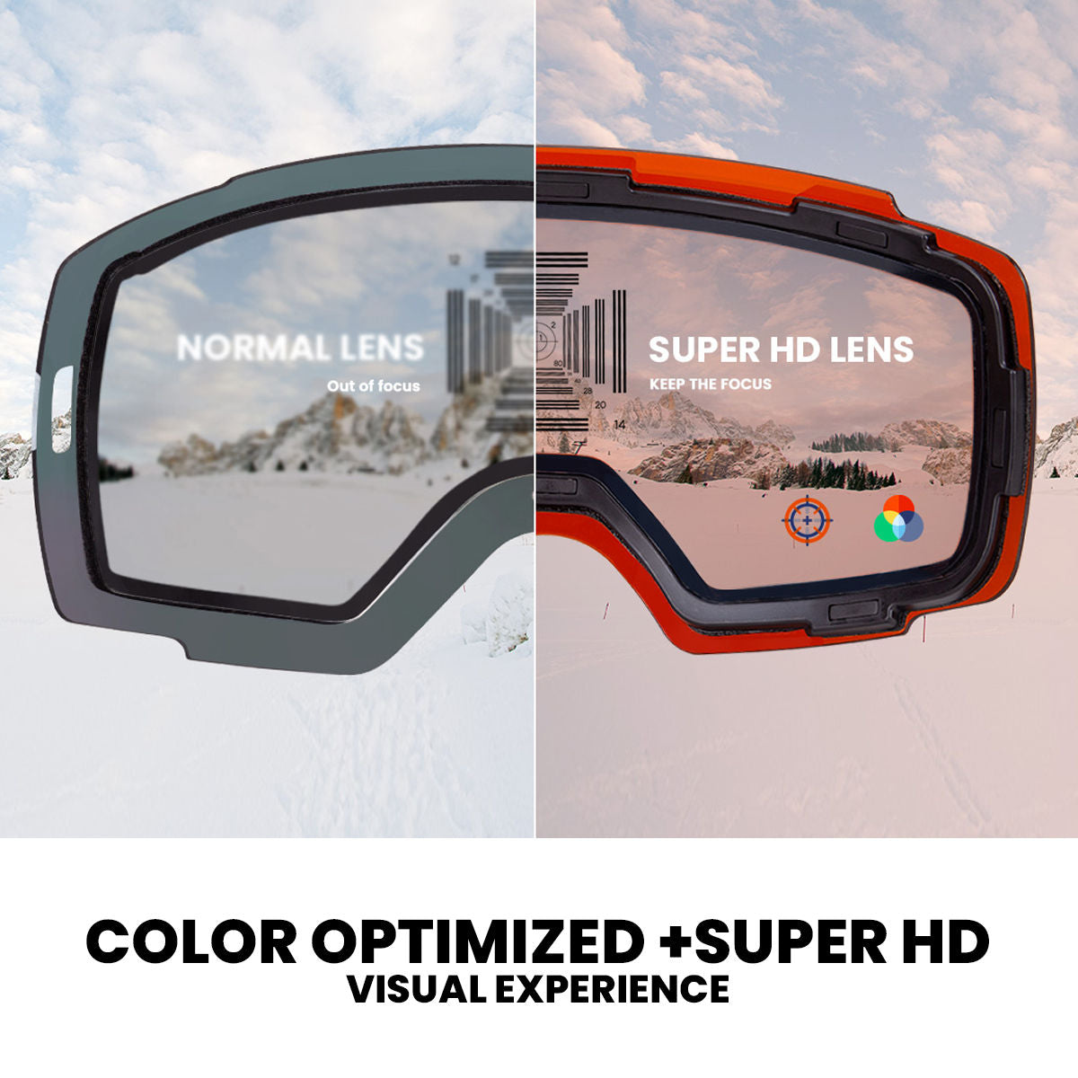 hd and color-optimization ski goggles