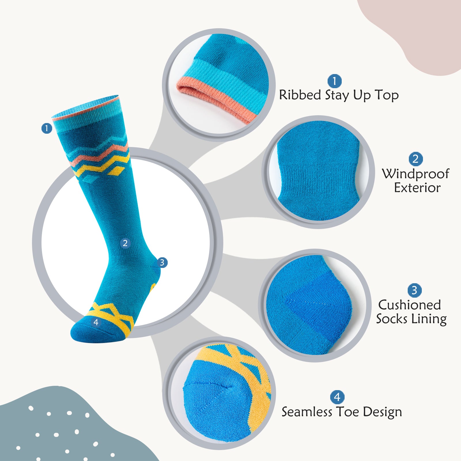 Cotton Kids Ski Socks