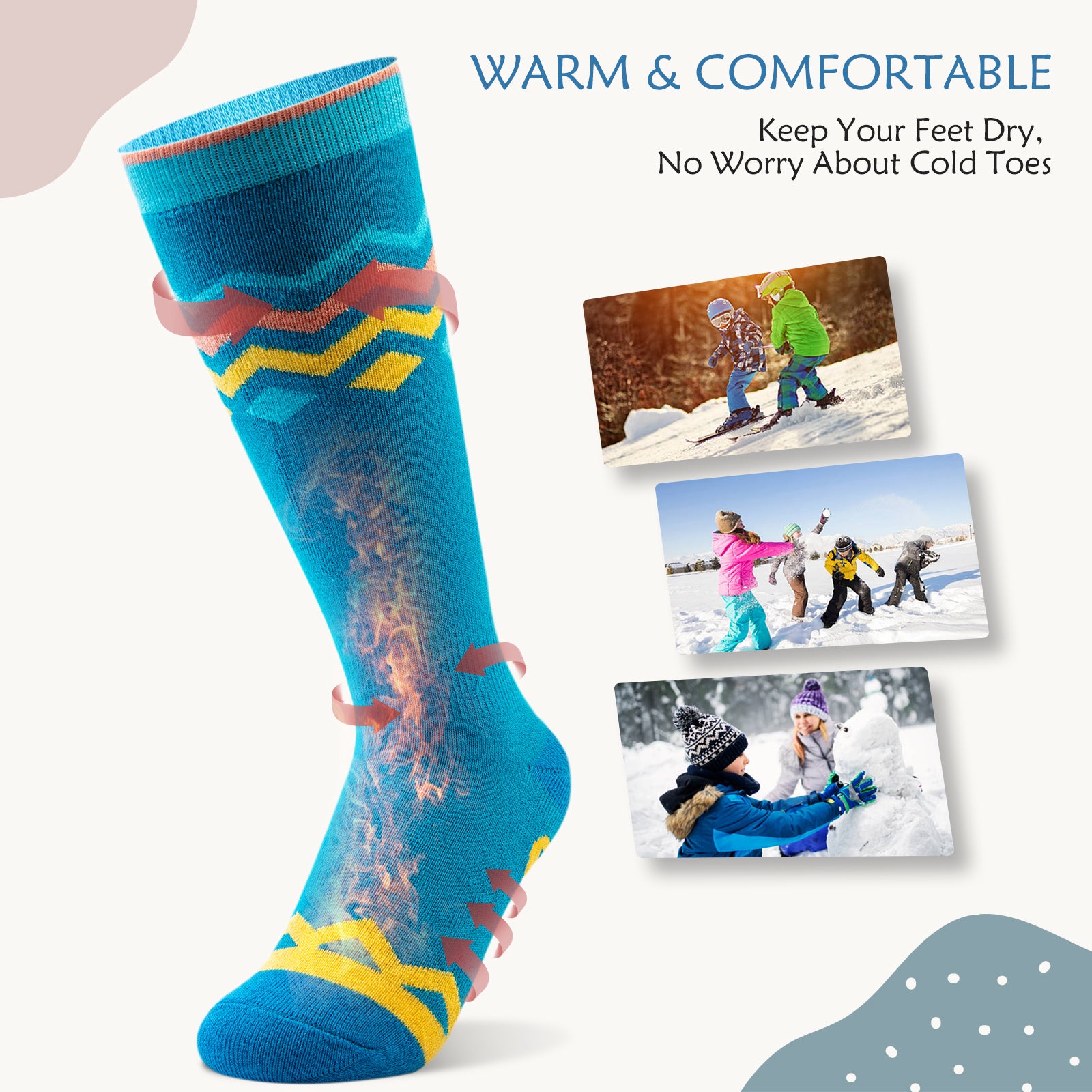 Cotton Kids Ski Socks
